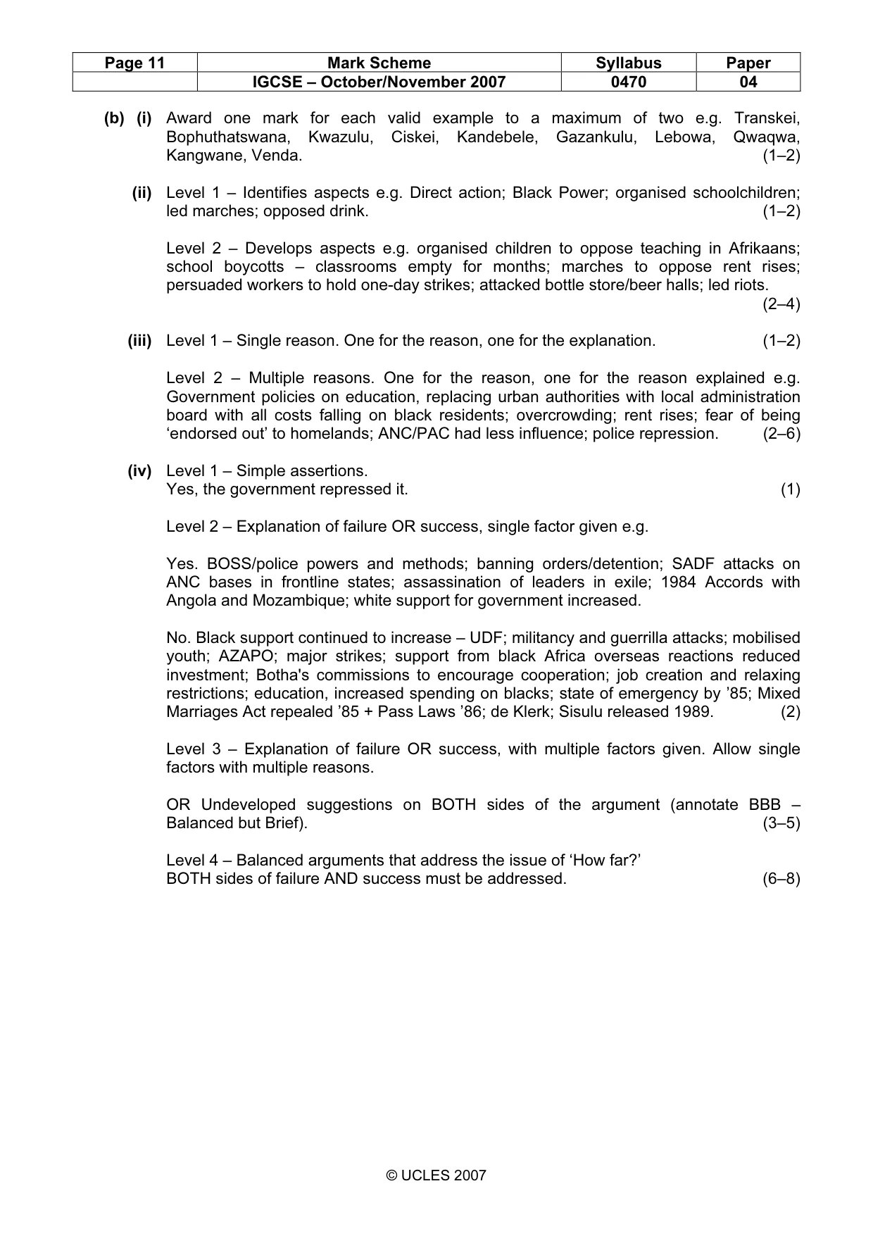 Mark scheme, page 11 of 17