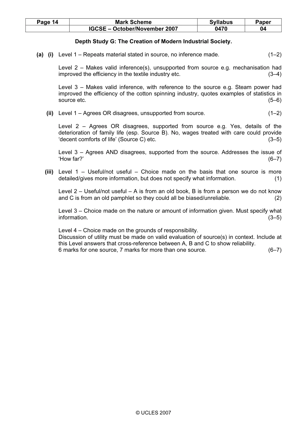 Mark scheme, page 14 of 17