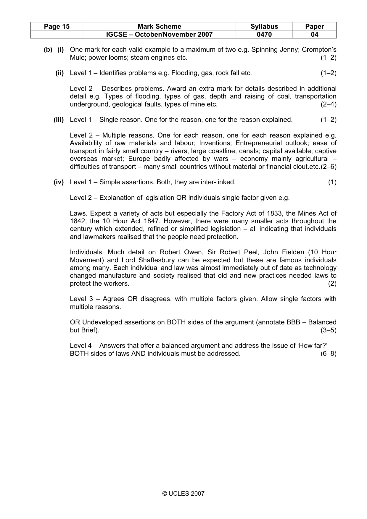 Mark scheme, page 15 of 17
