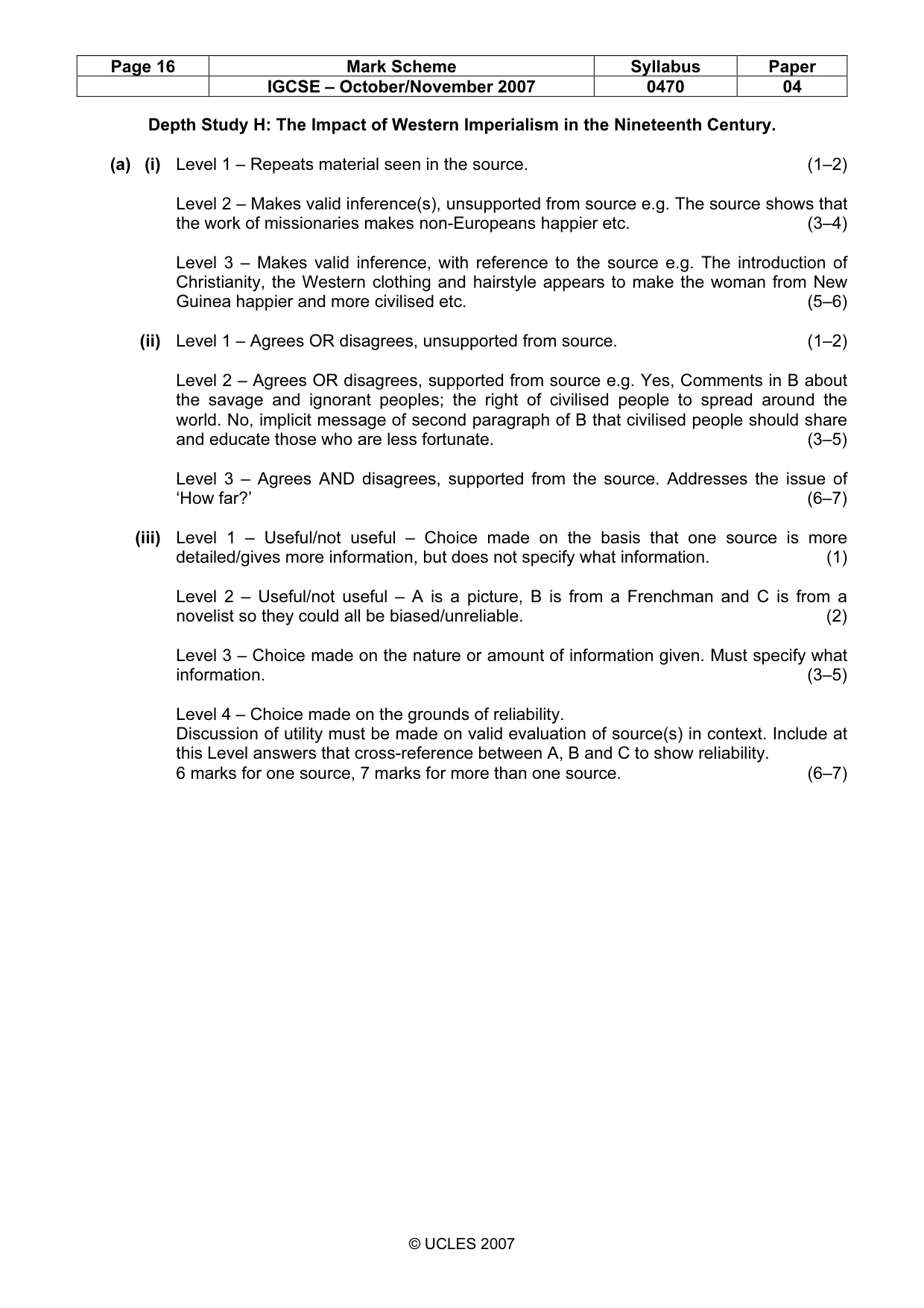 Mark scheme, page 16 of 17