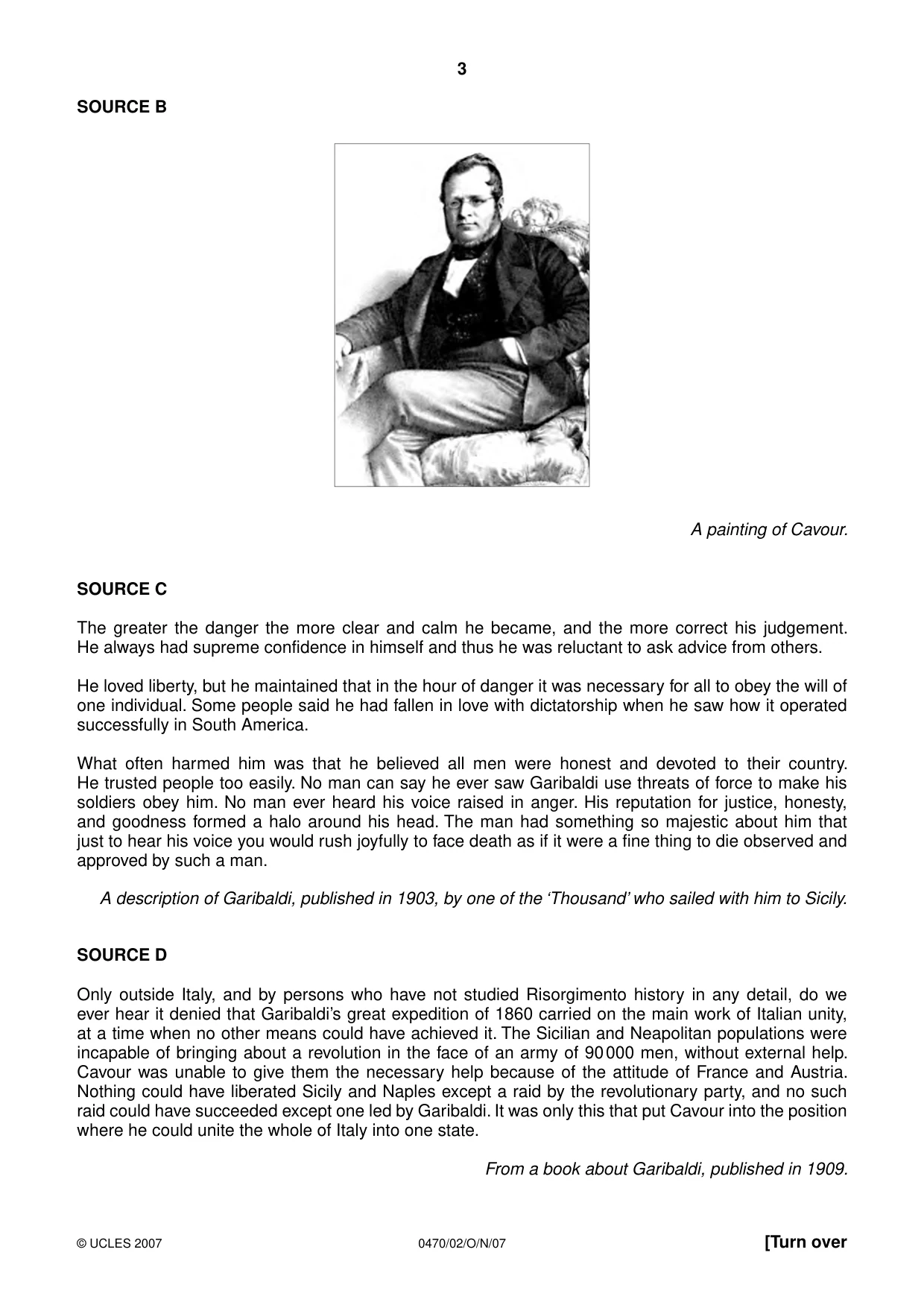 Cambridge IGCSE History 0470 2007 Oct/Nov Paper 2 · Variant 1 question paper, page 3 of 12
