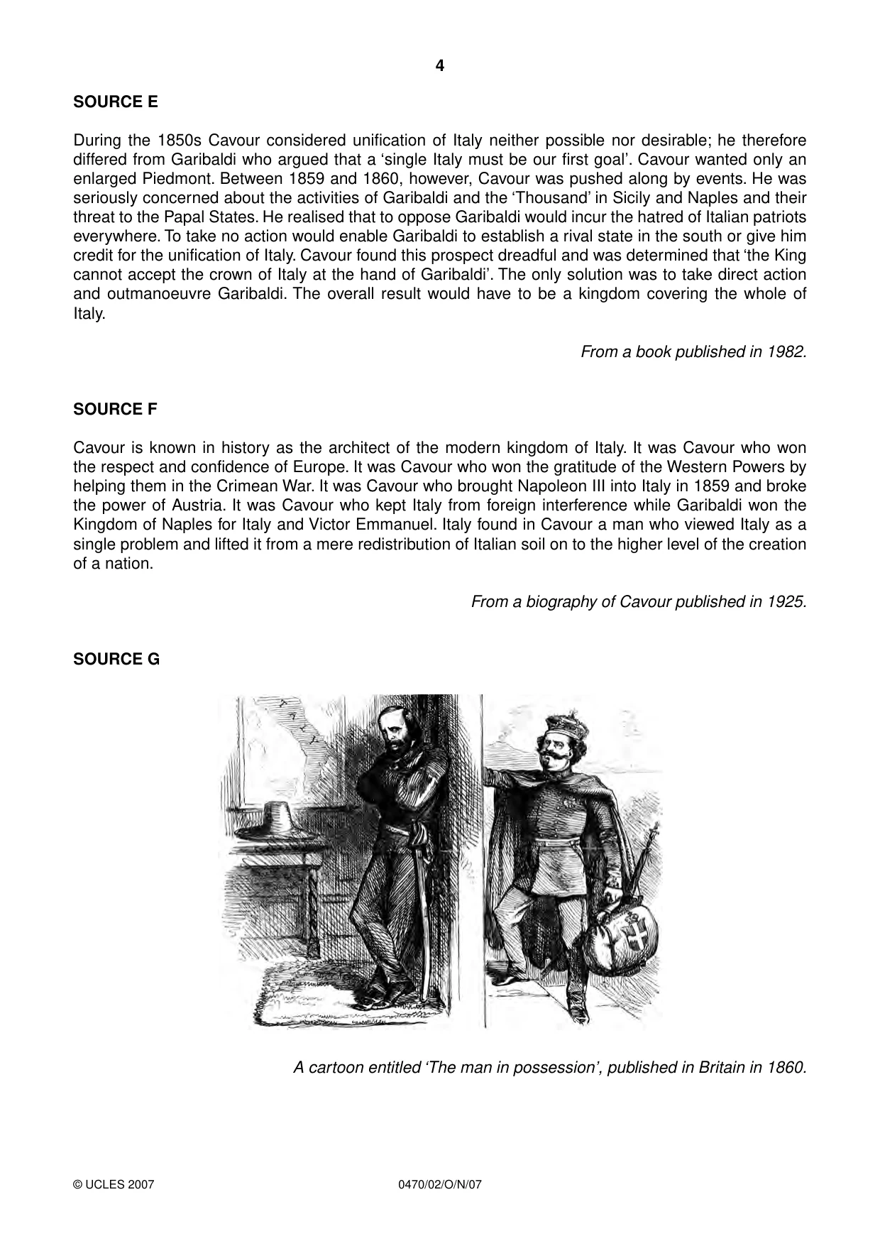 Cambridge IGCSE History 0470 2007 Oct/Nov Paper 2 · Variant 1 question paper, page 4 of 12