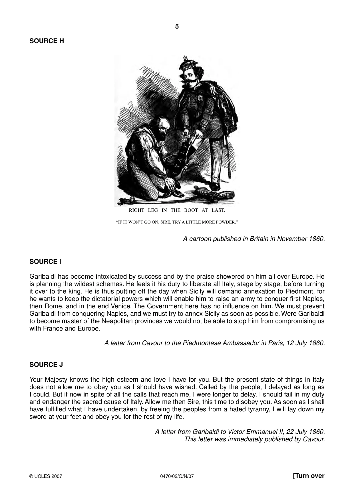 Cambridge IGCSE History 0470 2007 Oct/Nov Paper 2 · Variant 1 question paper, page 5 of 12