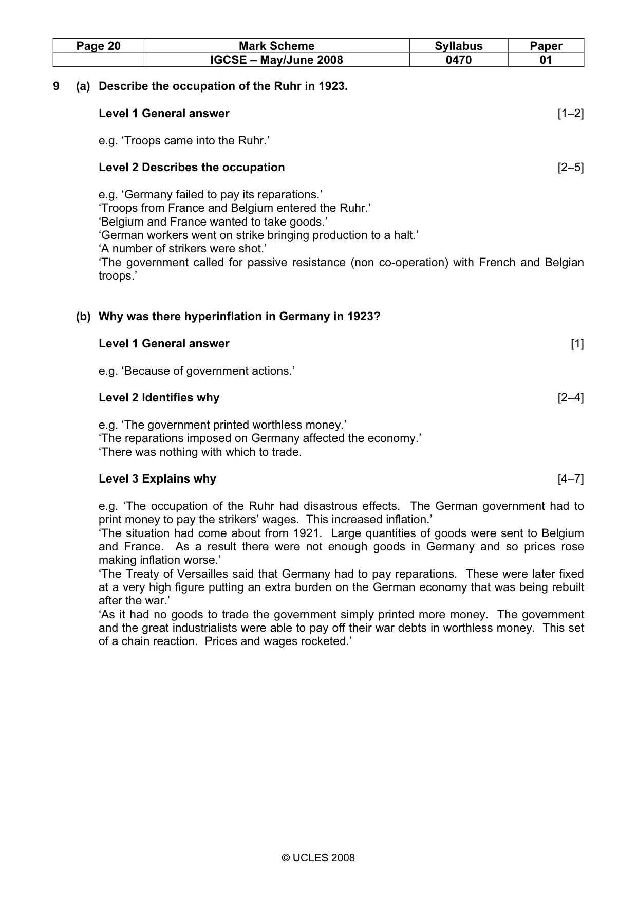 Mark scheme, page 20 of 53