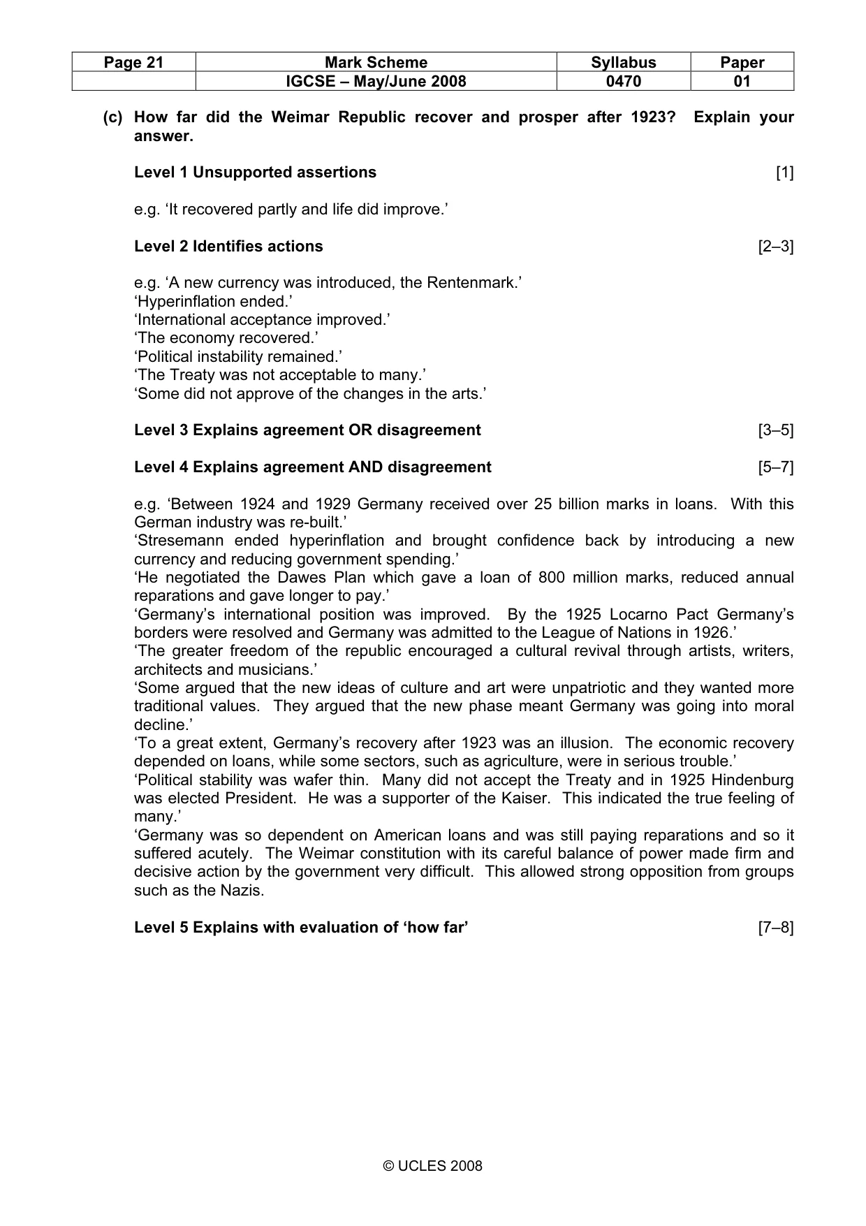 Mark scheme, page 21 of 53