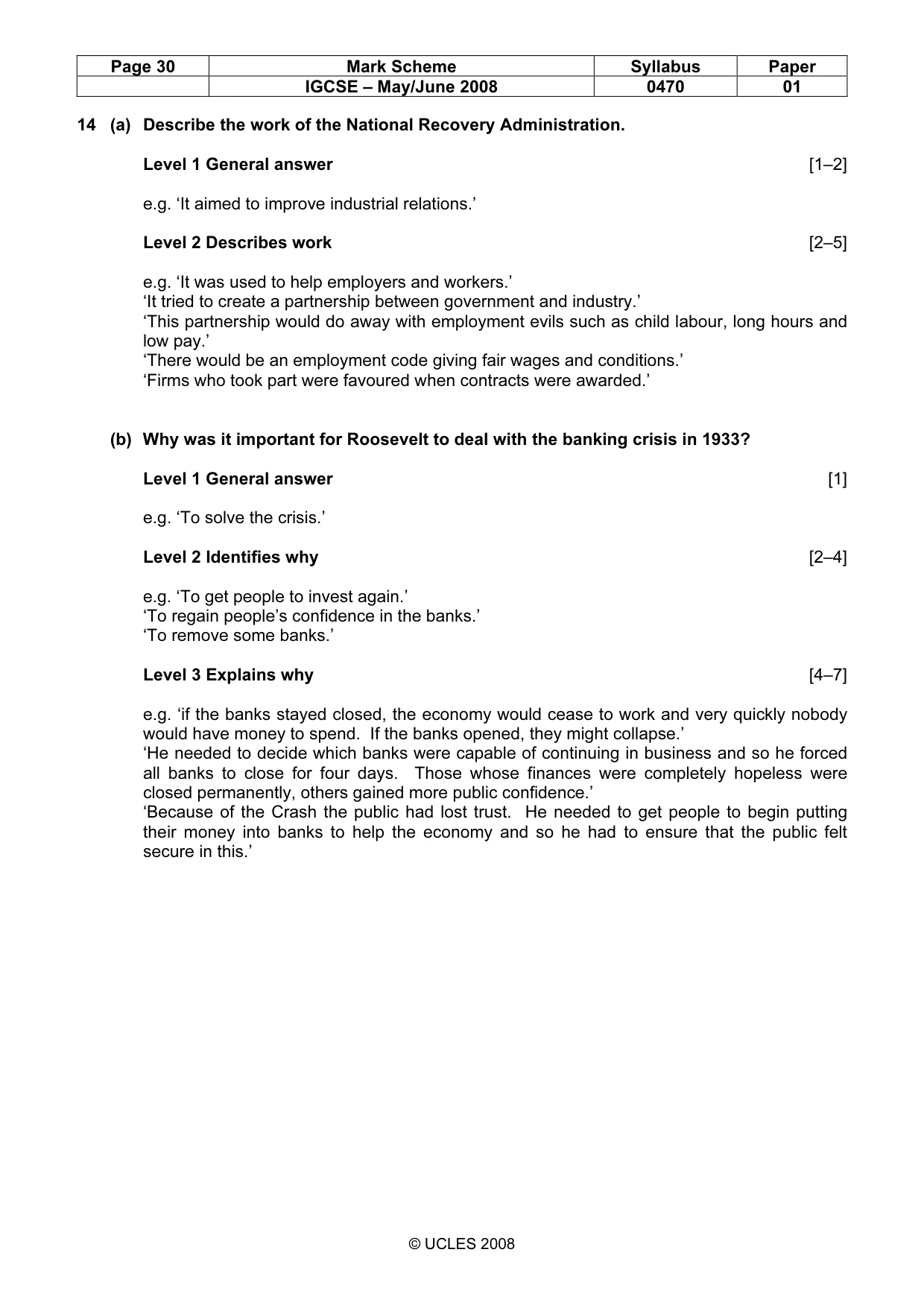 Mark scheme, page 30 of 53