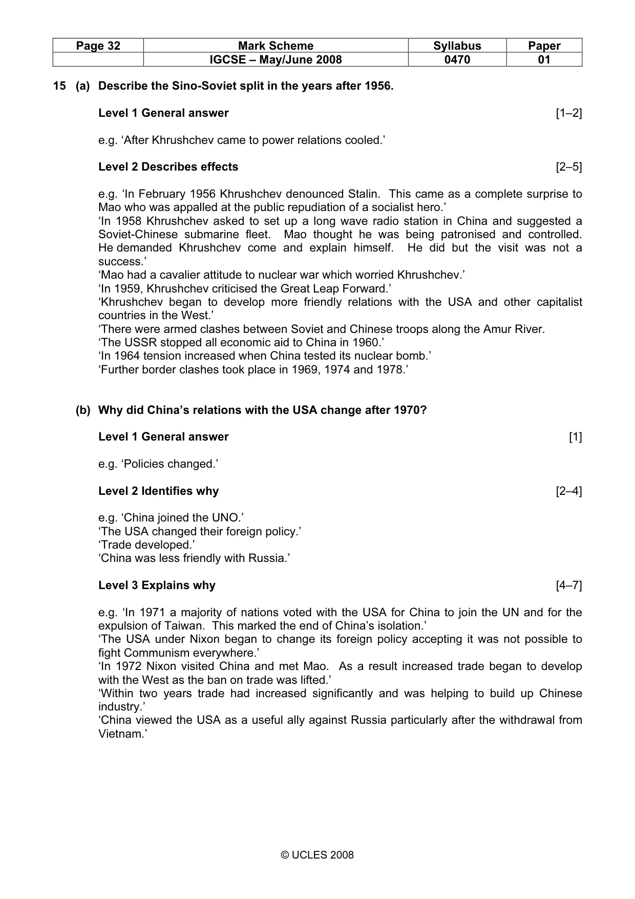 Mark scheme, page 32 of 53