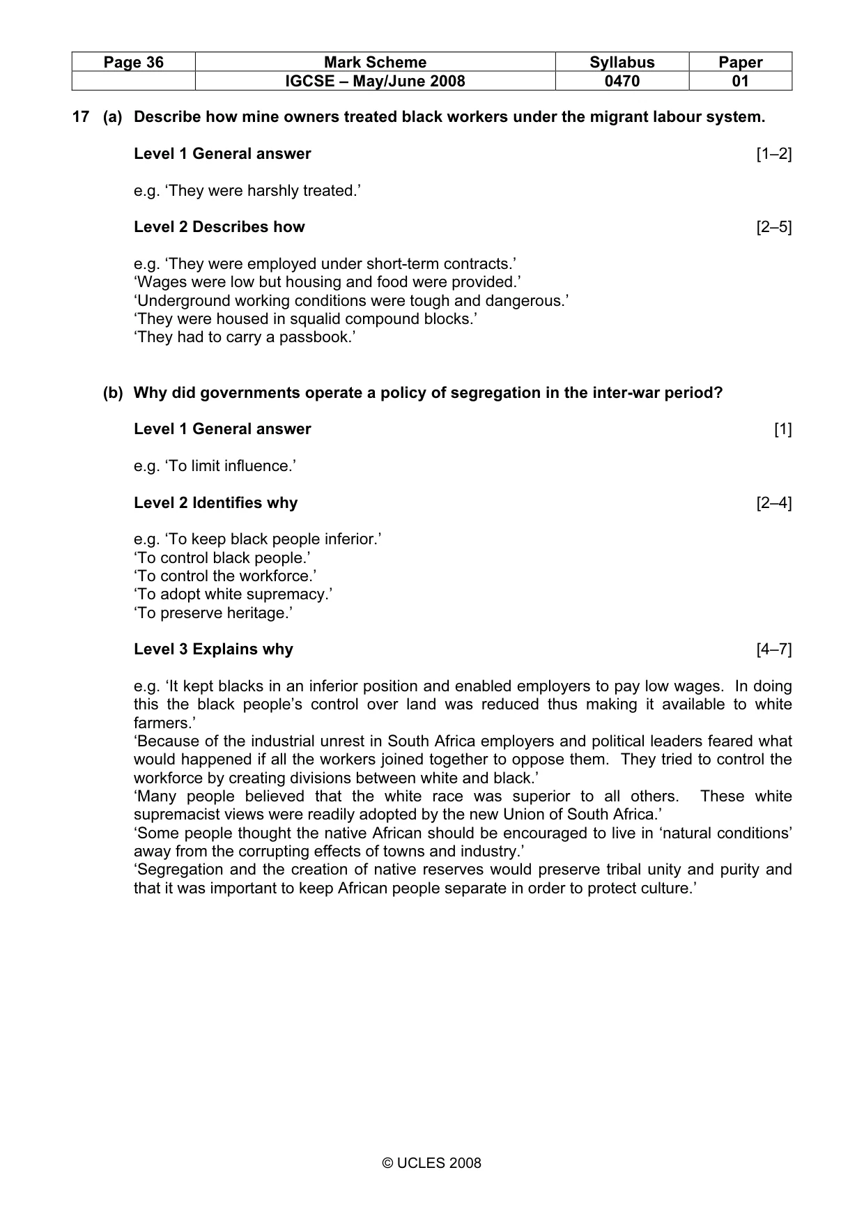 Mark scheme, page 36 of 53