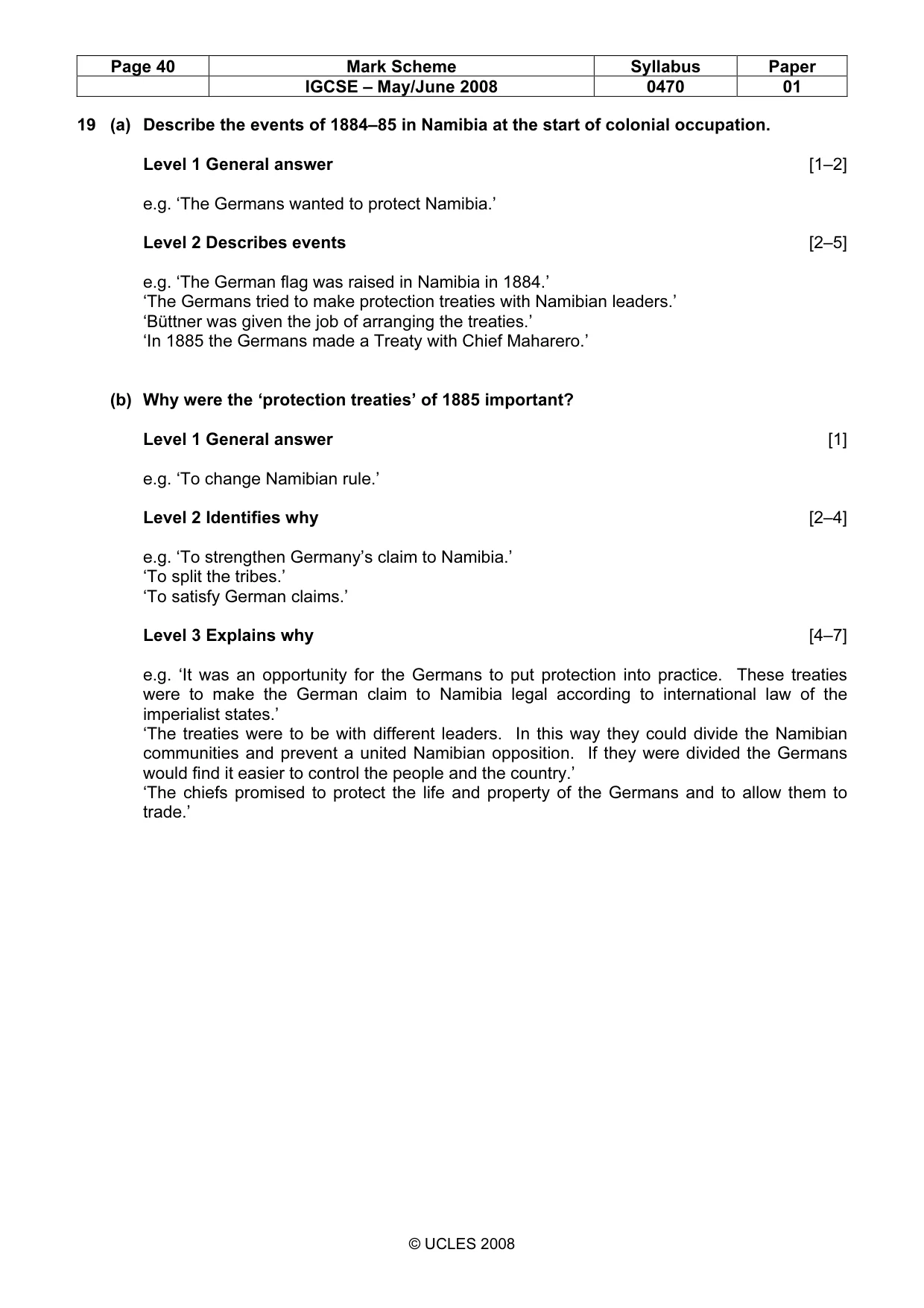 Mark scheme, page 40 of 53