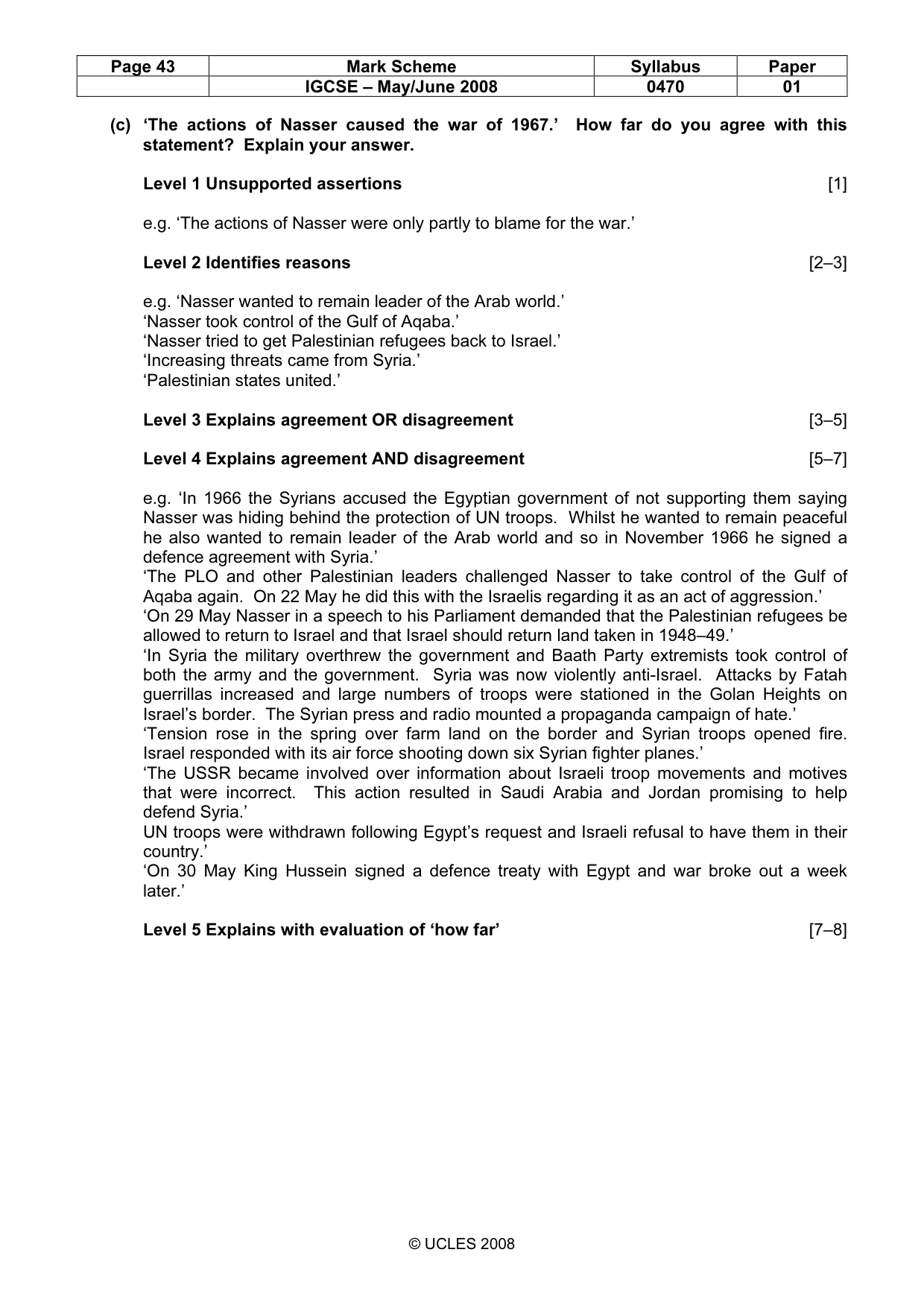 Mark scheme, page 43 of 53