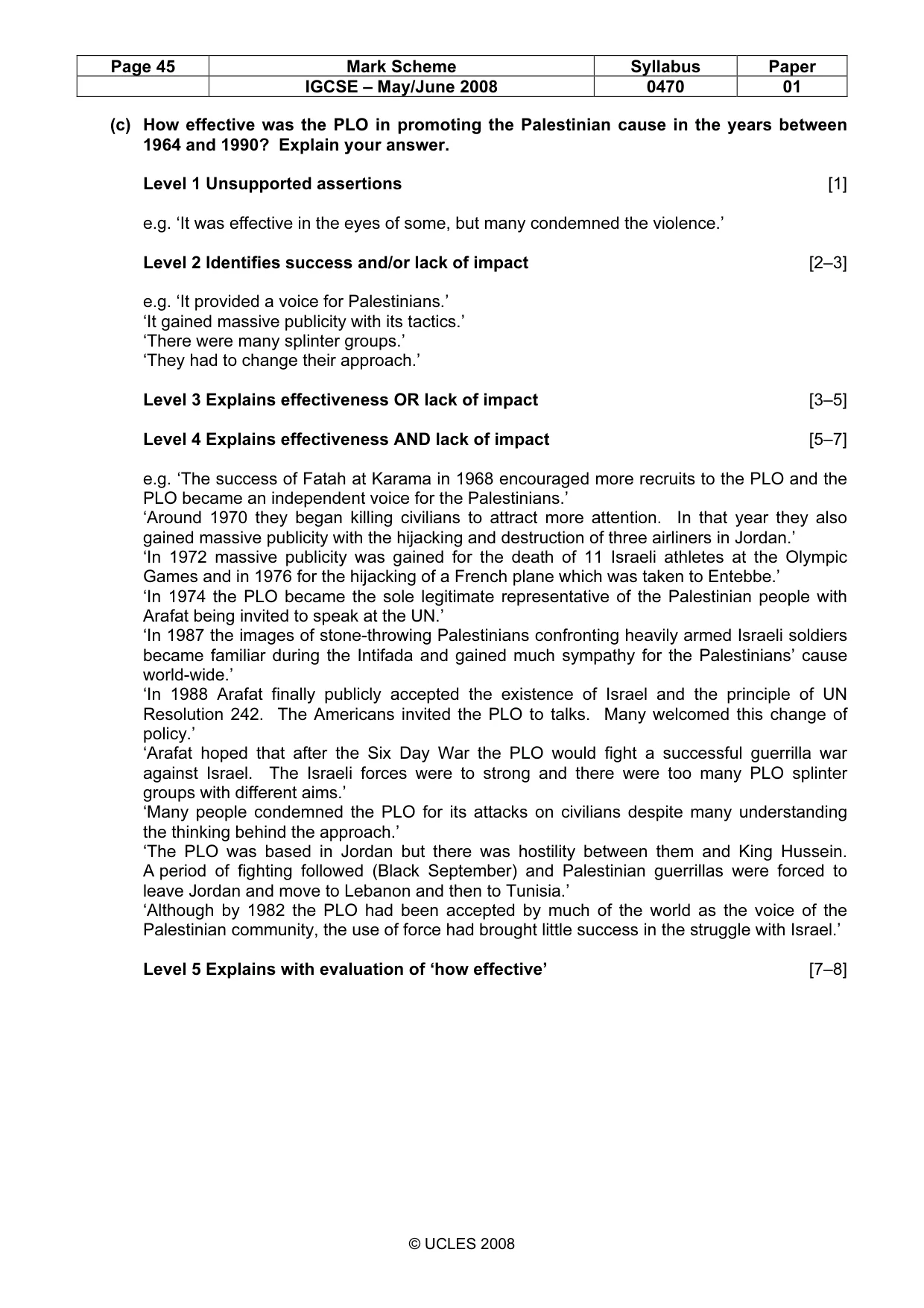 Mark scheme, page 45 of 53