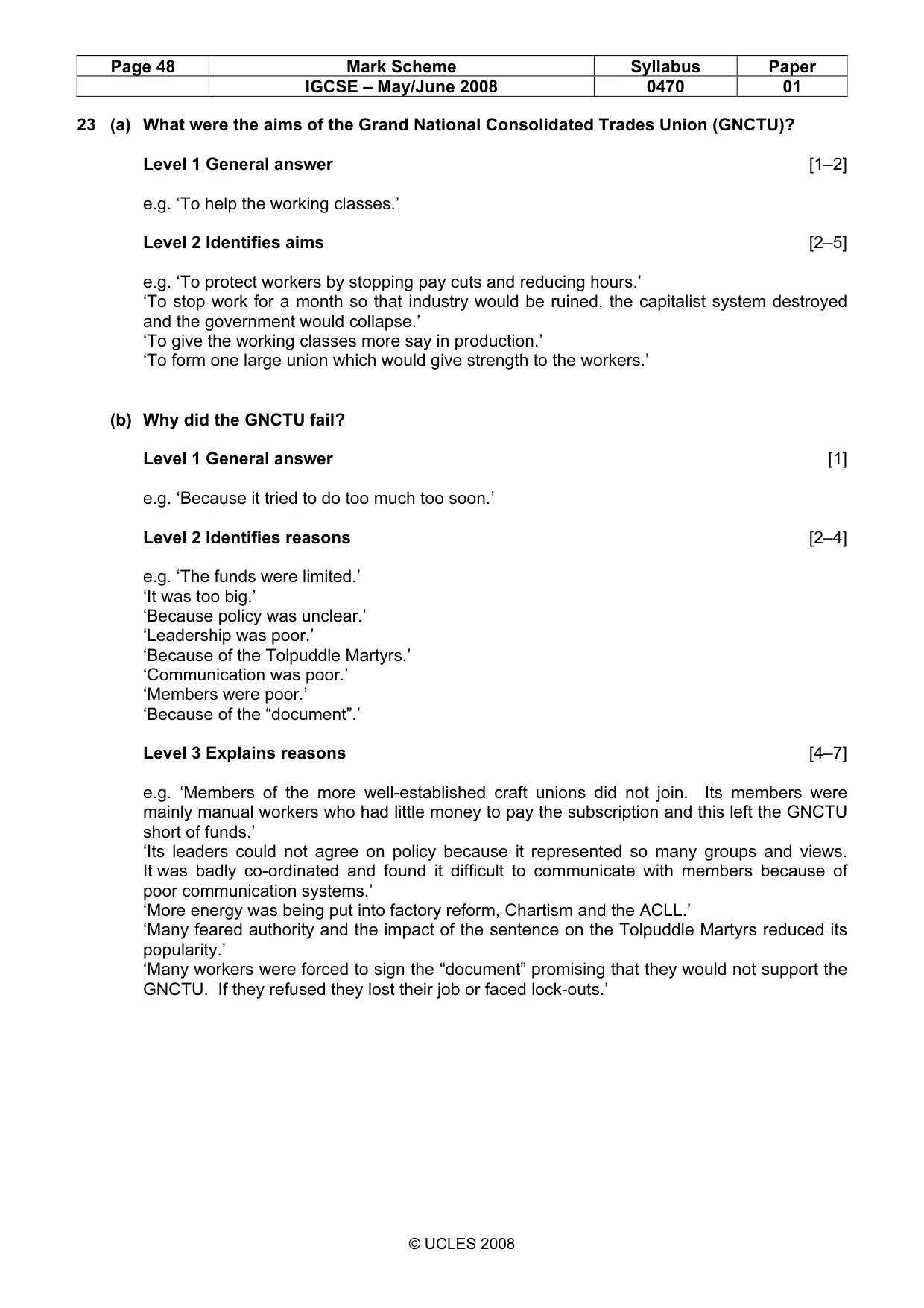 Mark scheme, page 48 of 53
