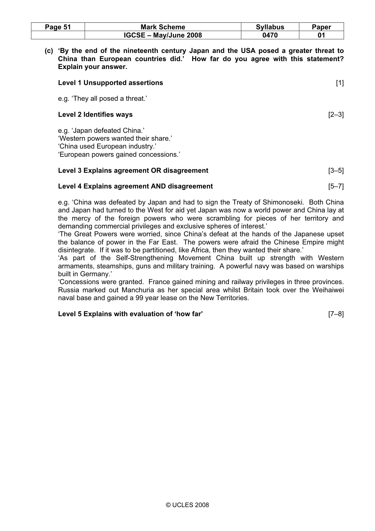 Mark scheme, page 51 of 53