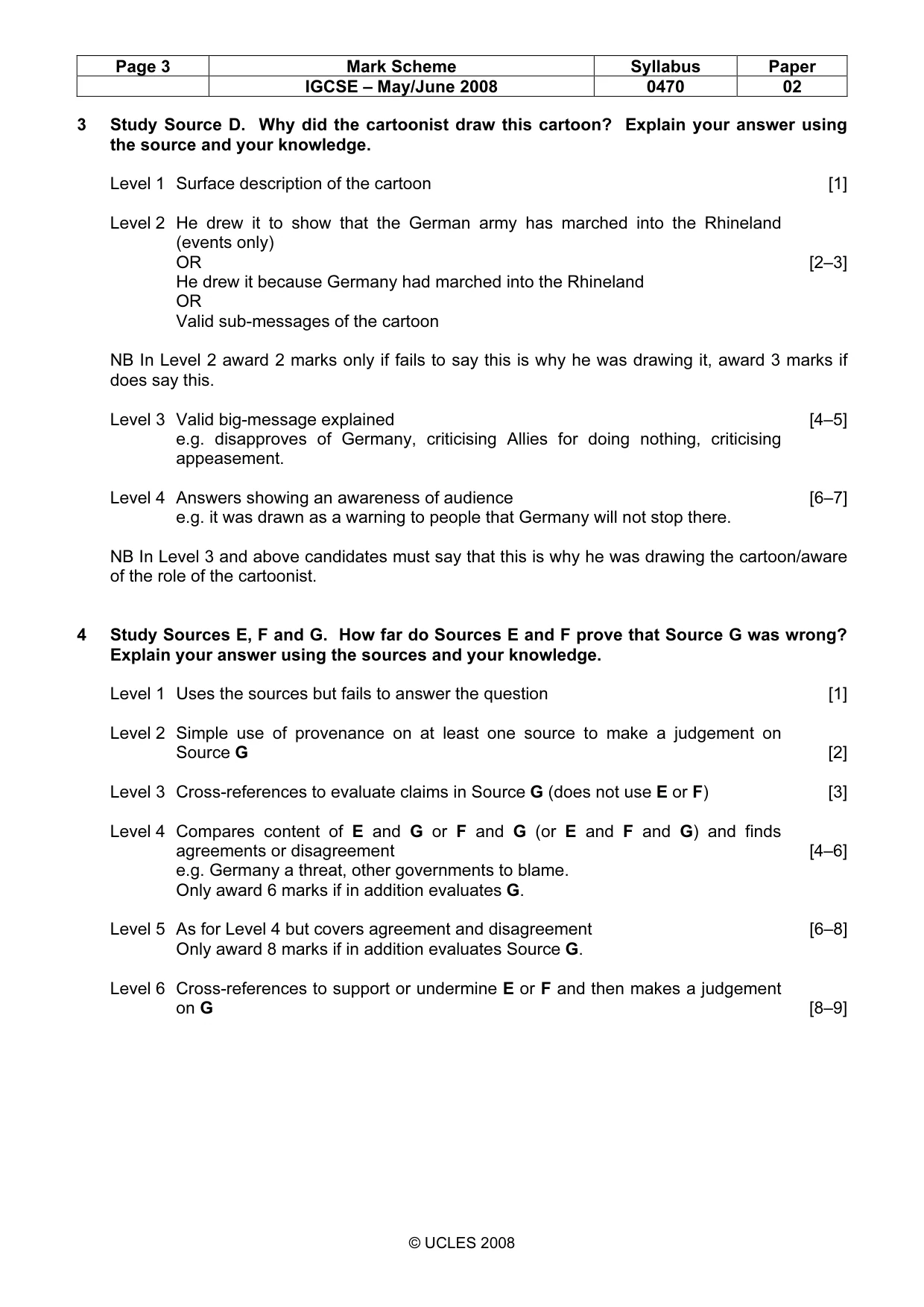 Mark scheme, page 3 of 6