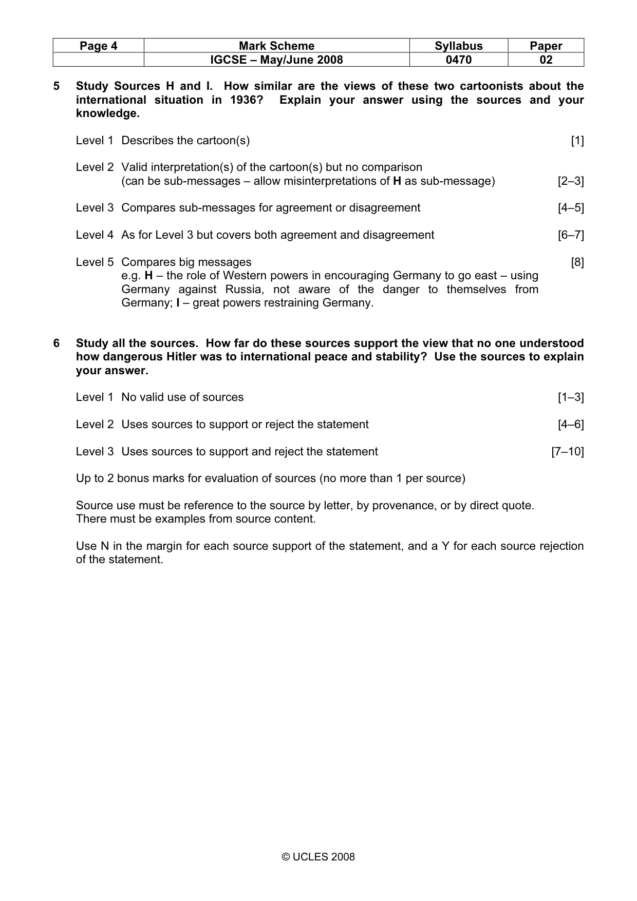 Mark scheme, page 4 of 6