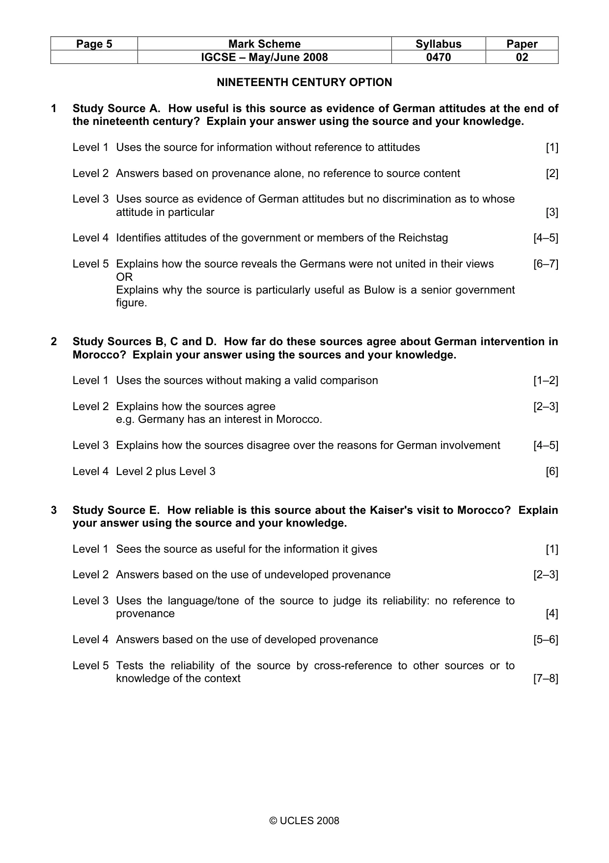 Mark scheme, page 5 of 6