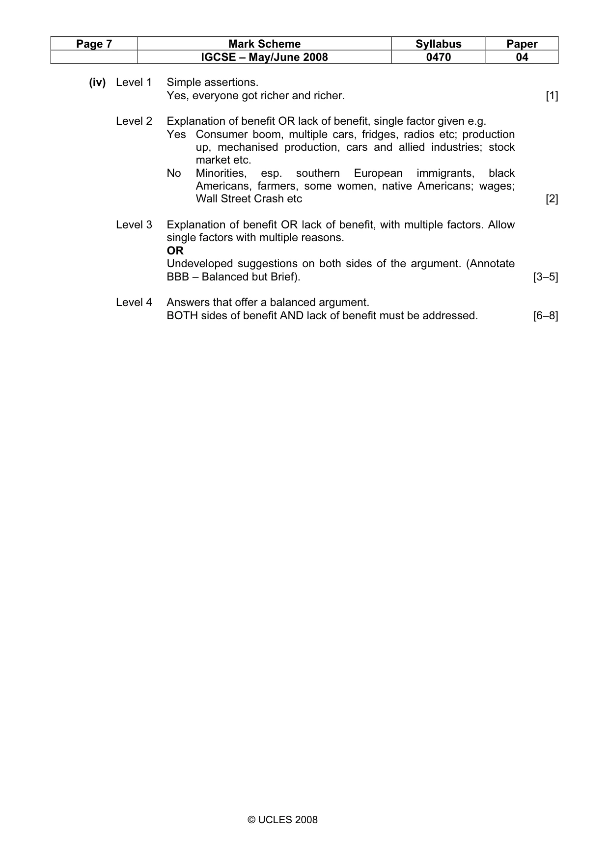 Mark scheme, page 7 of 17