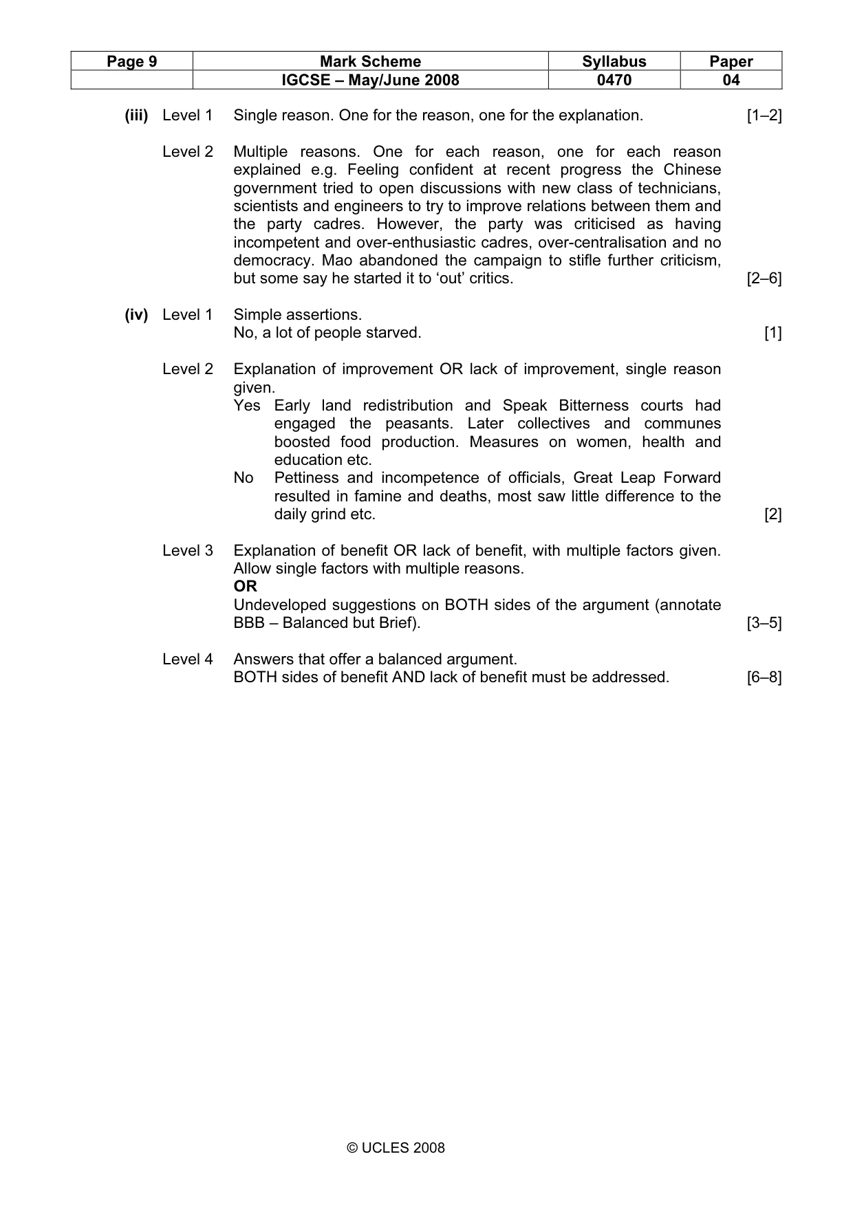 Mark scheme, page 9 of 17