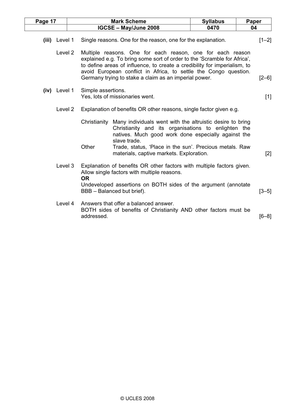 Mark scheme, page 17 of 17