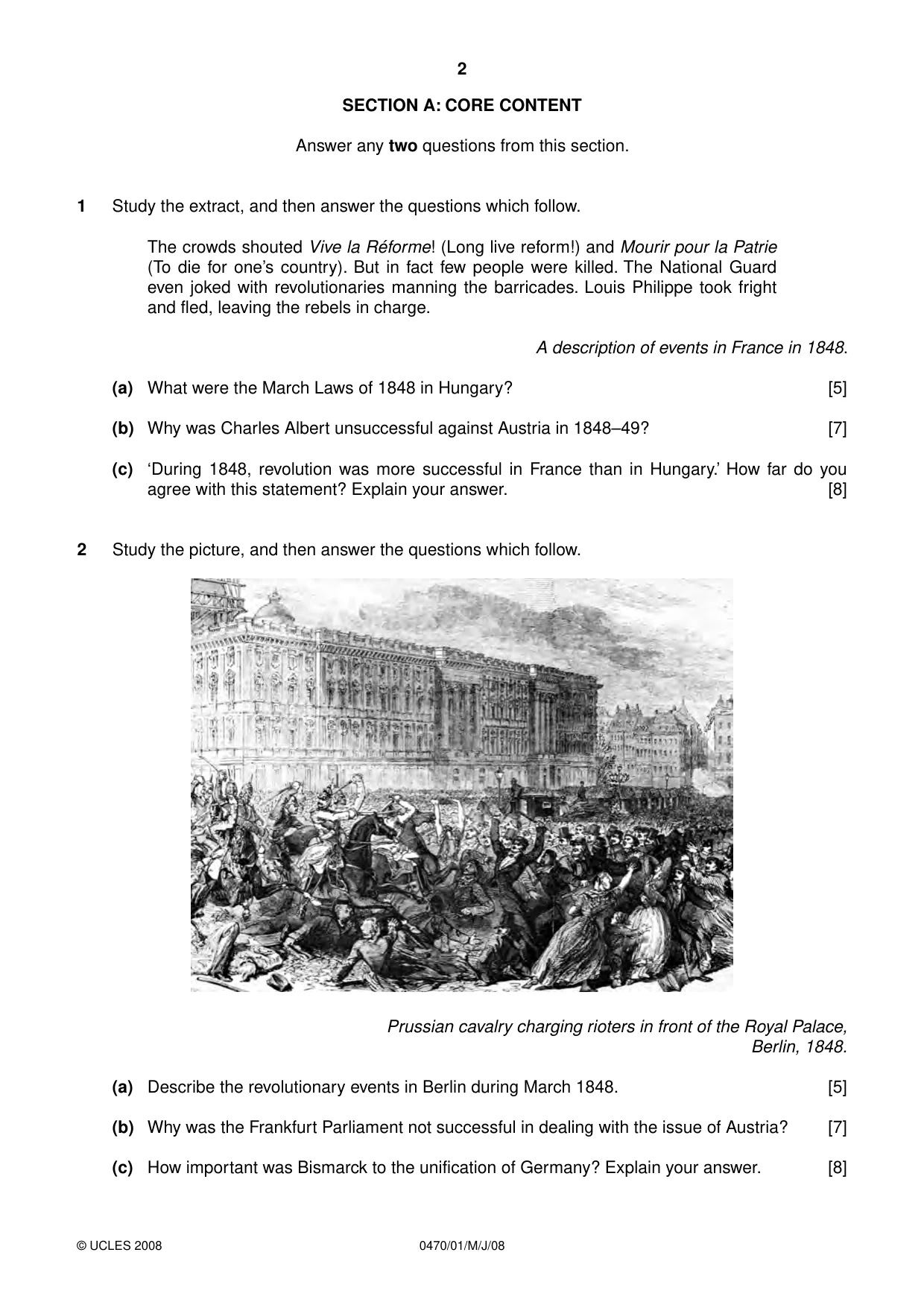 Cambridge IGCSE History 0470 2008 May/June Paper 1 · Variant 1 question paper, page 2 of 20