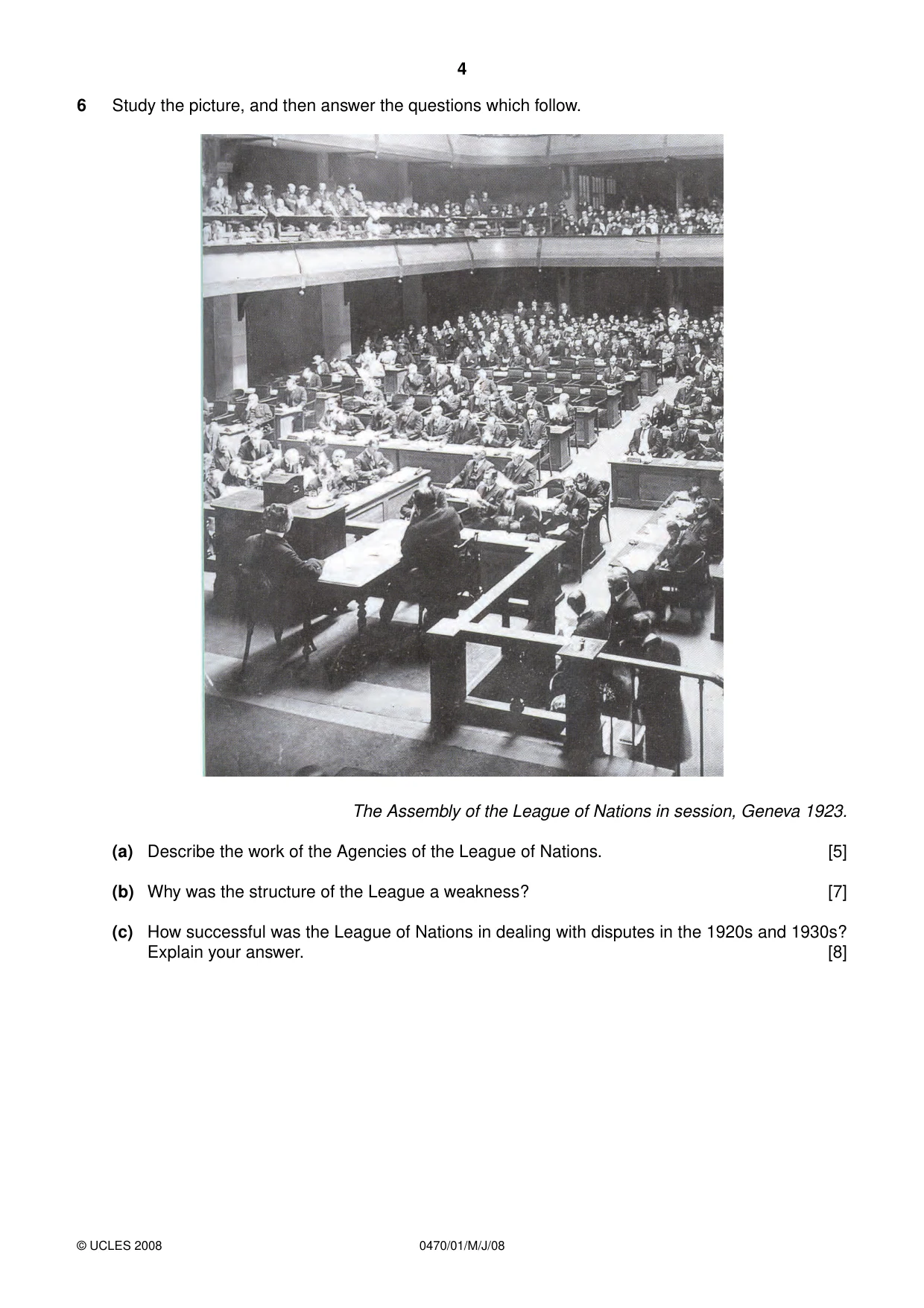 Cambridge IGCSE History 0470 2008 May/June Paper 1 · Variant 1 question paper, page 4 of 20