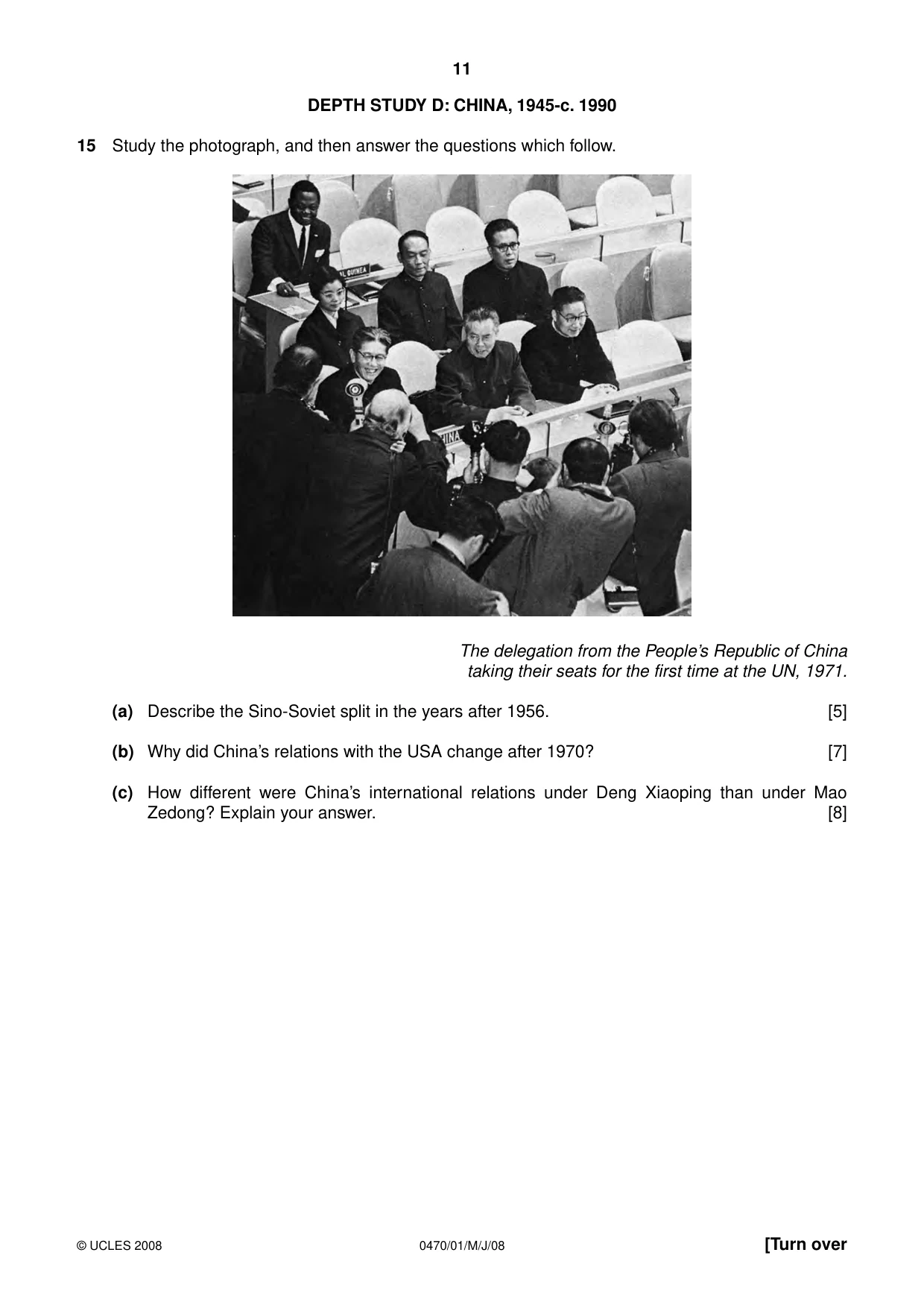 Cambridge IGCSE History 0470 2008 May/June Paper 1 · Variant 1 question paper, page 11 of 20