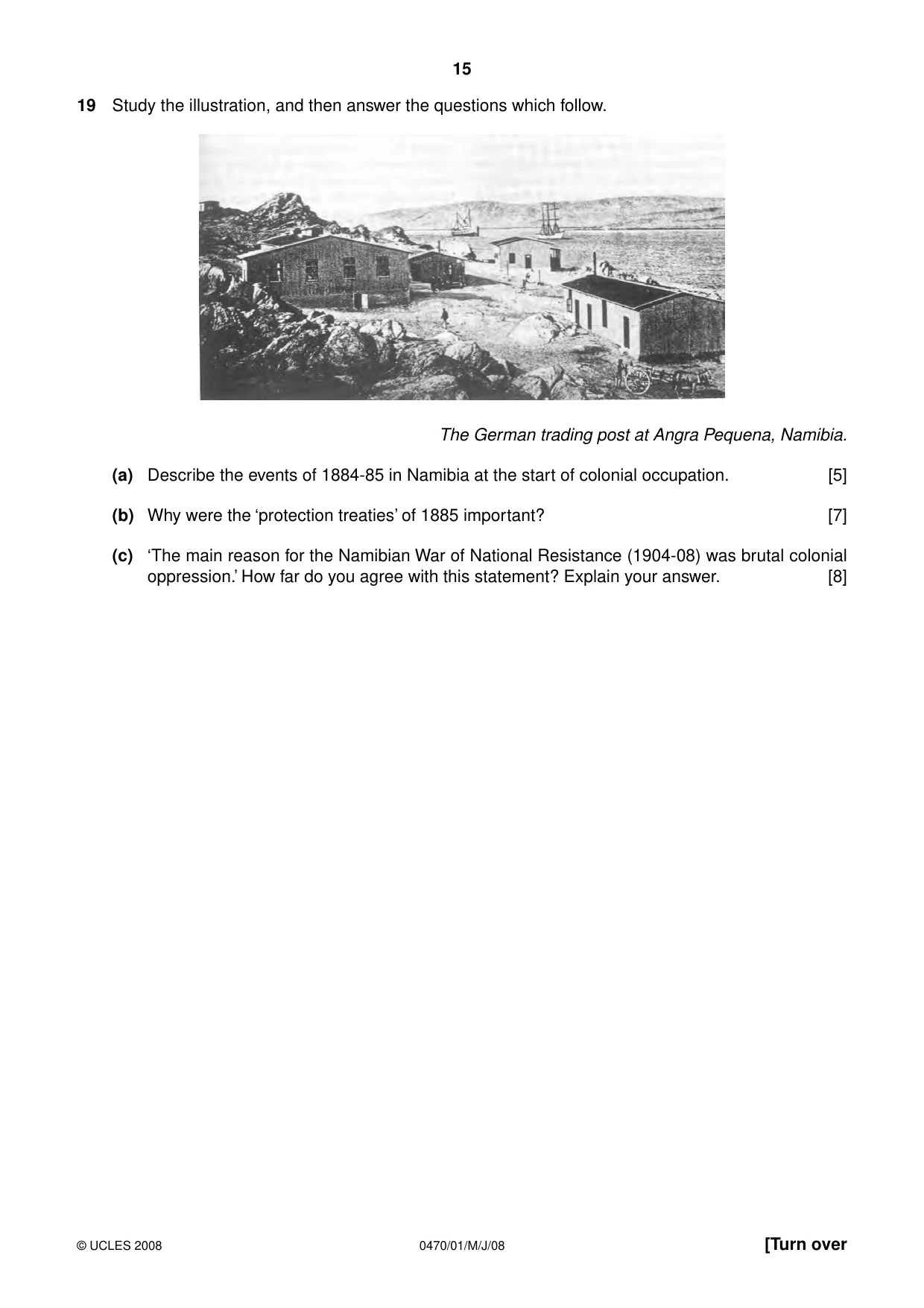 Cambridge IGCSE History 0470 2008 May/June Paper 1 · Variant 1 question paper, page 15 of 20