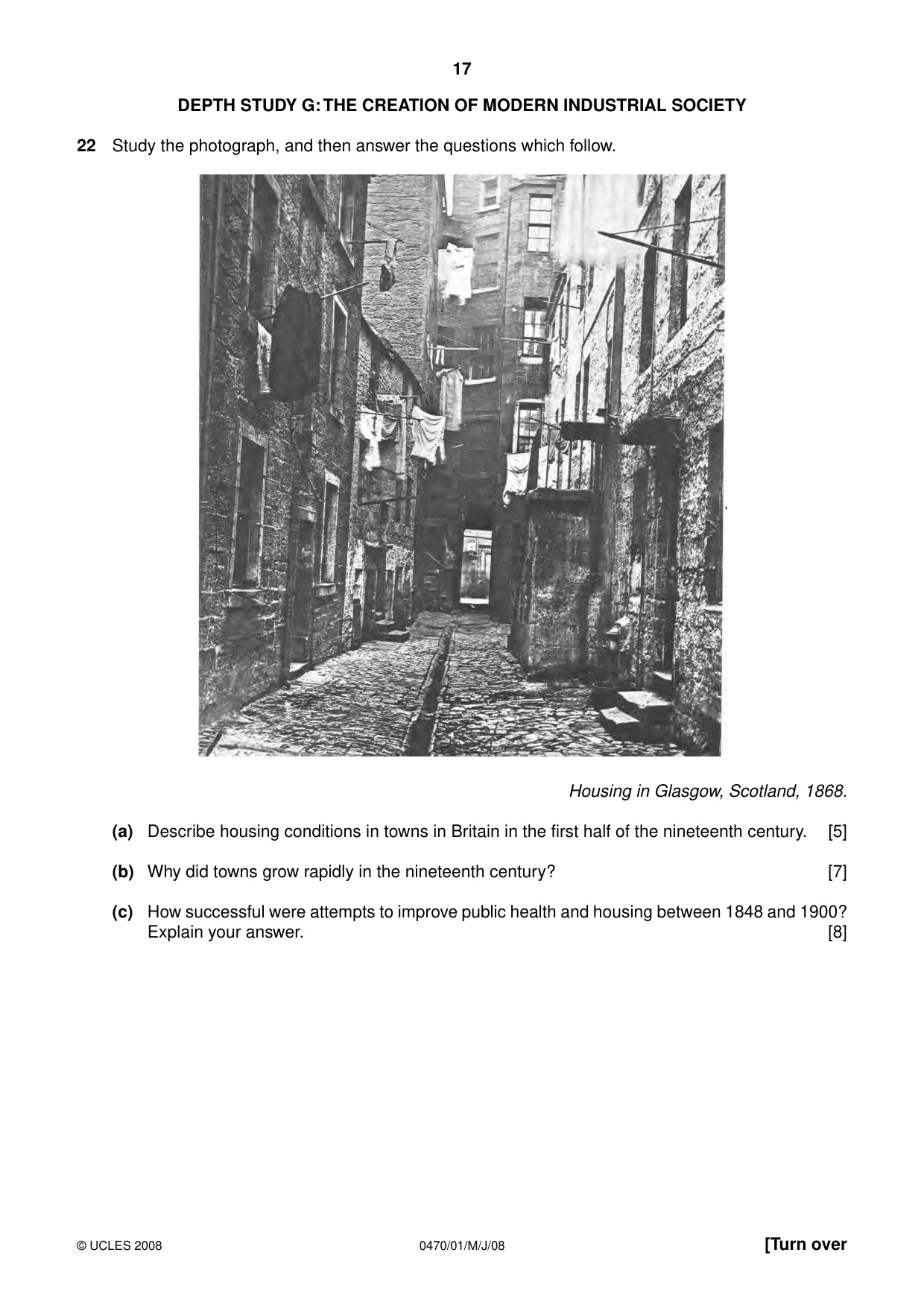 Cambridge IGCSE History 0470 2008 May/June Paper 1 · Variant 1 question paper, page 17 of 20
