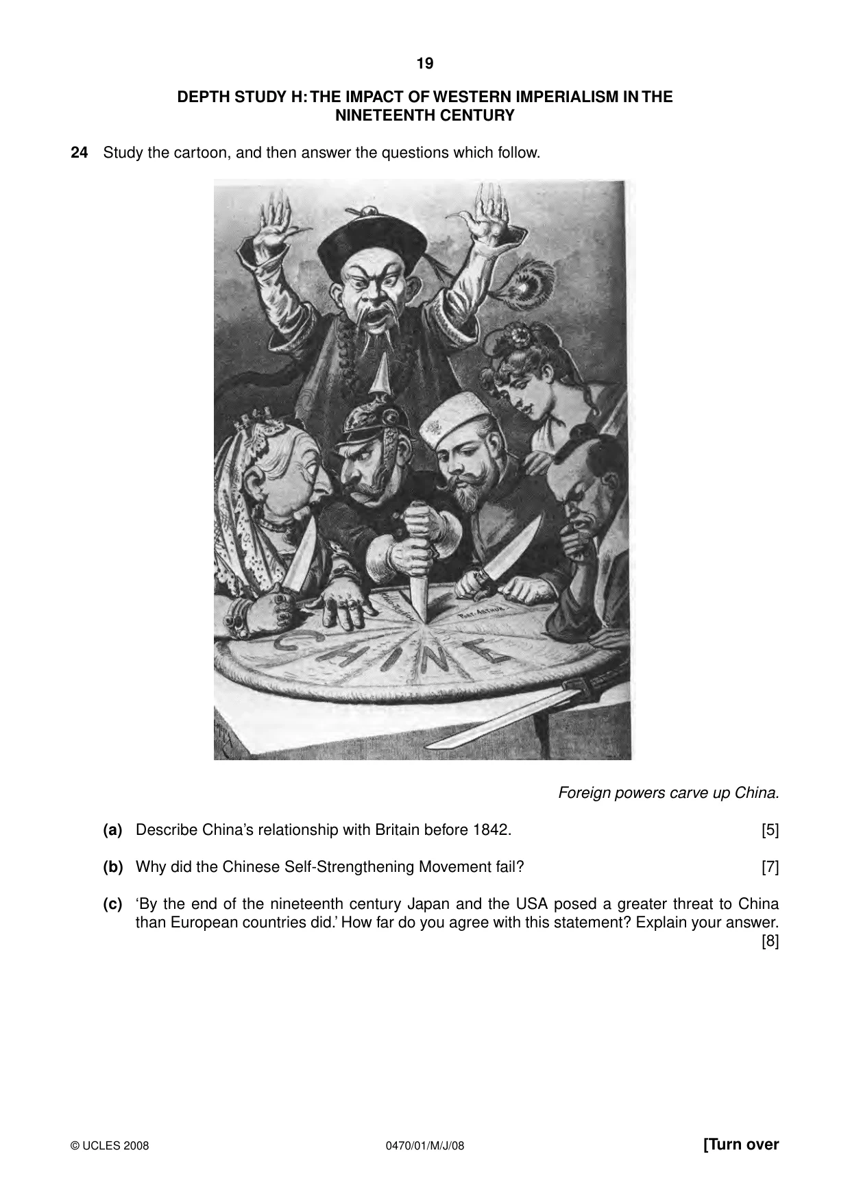 Cambridge IGCSE History 0470 2008 May/June Paper 1 · Variant 1 question paper, page 19 of 20