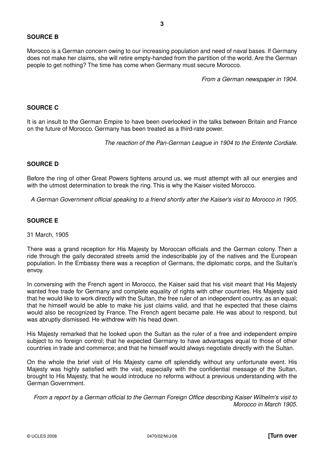 Cambridge IGCSE History 0470 2008 May/June Paper 2 · Variant 1 question paper, page 3 of 12