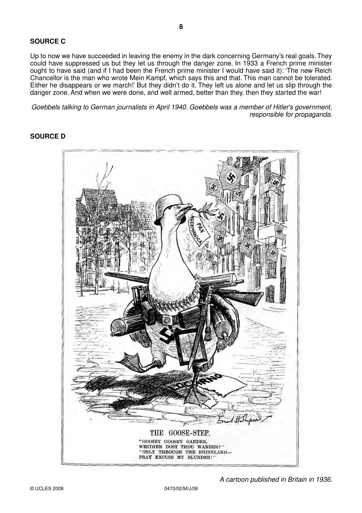 Cambridge IGCSE History 0470 2008 May/June Paper 2 · Variant 1 question paper, page 8 of 12
