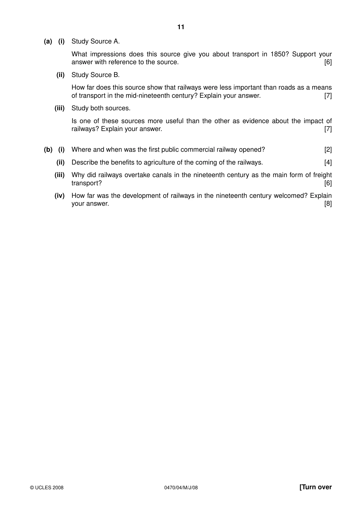 Cambridge IGCSE History 0470 2008 May/June Paper 4 · Variant 1 question paper, page 11 of 16