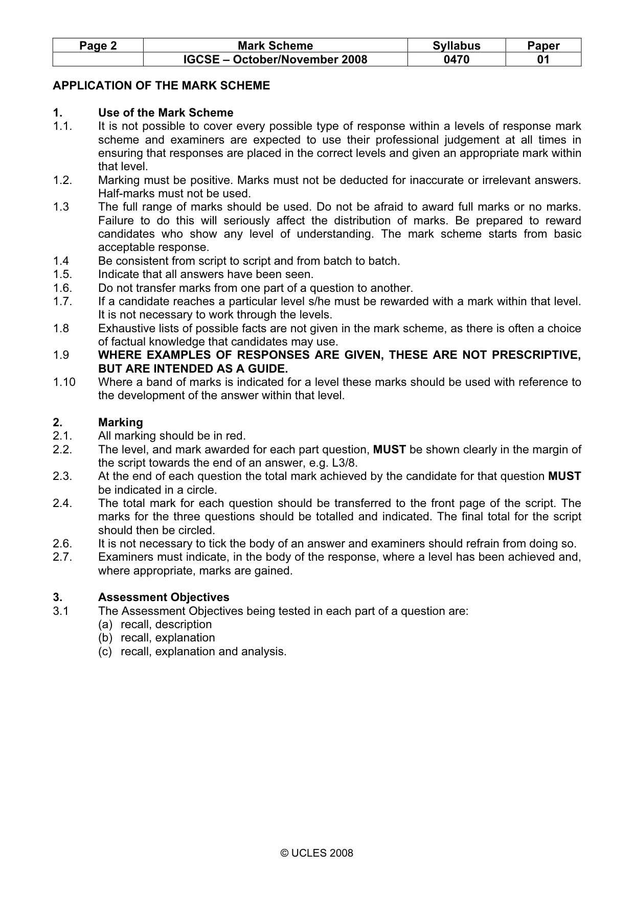 Mark scheme, page 2 of 52
