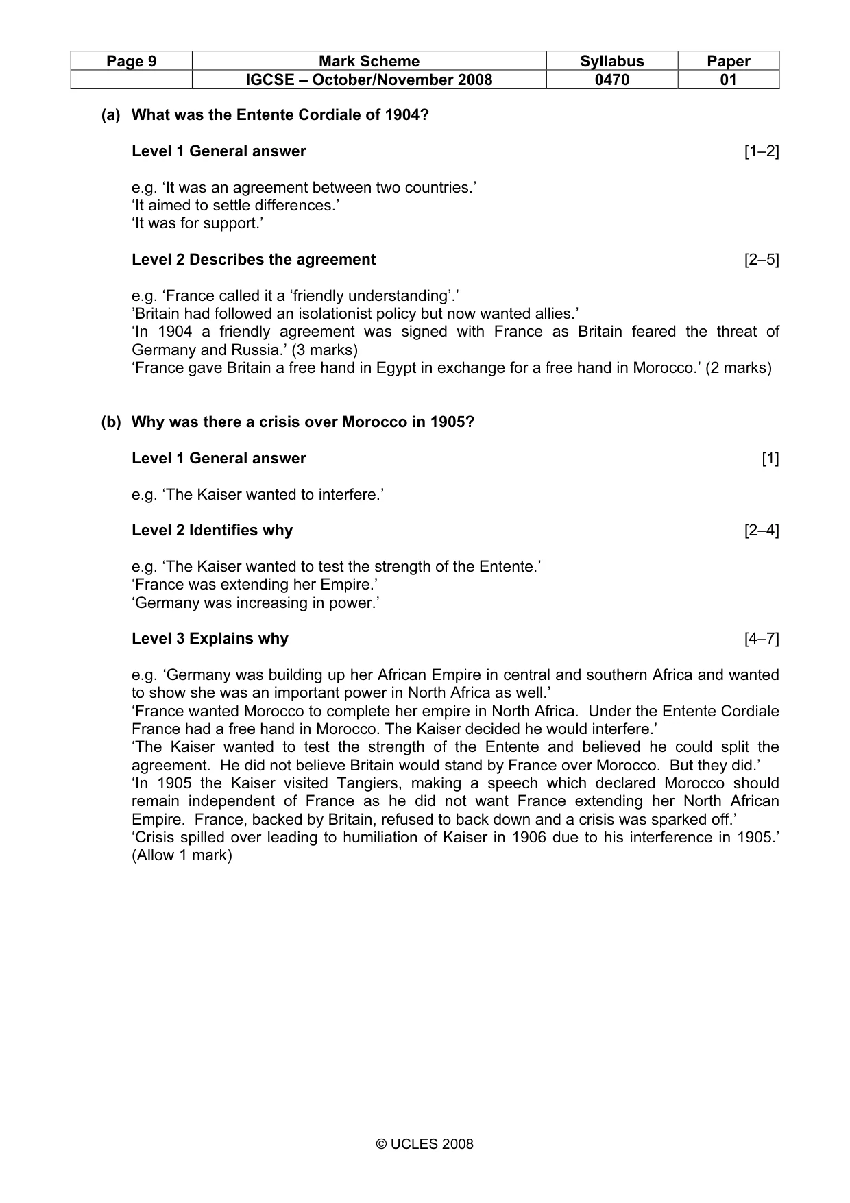 Mark scheme, page 9 of 52