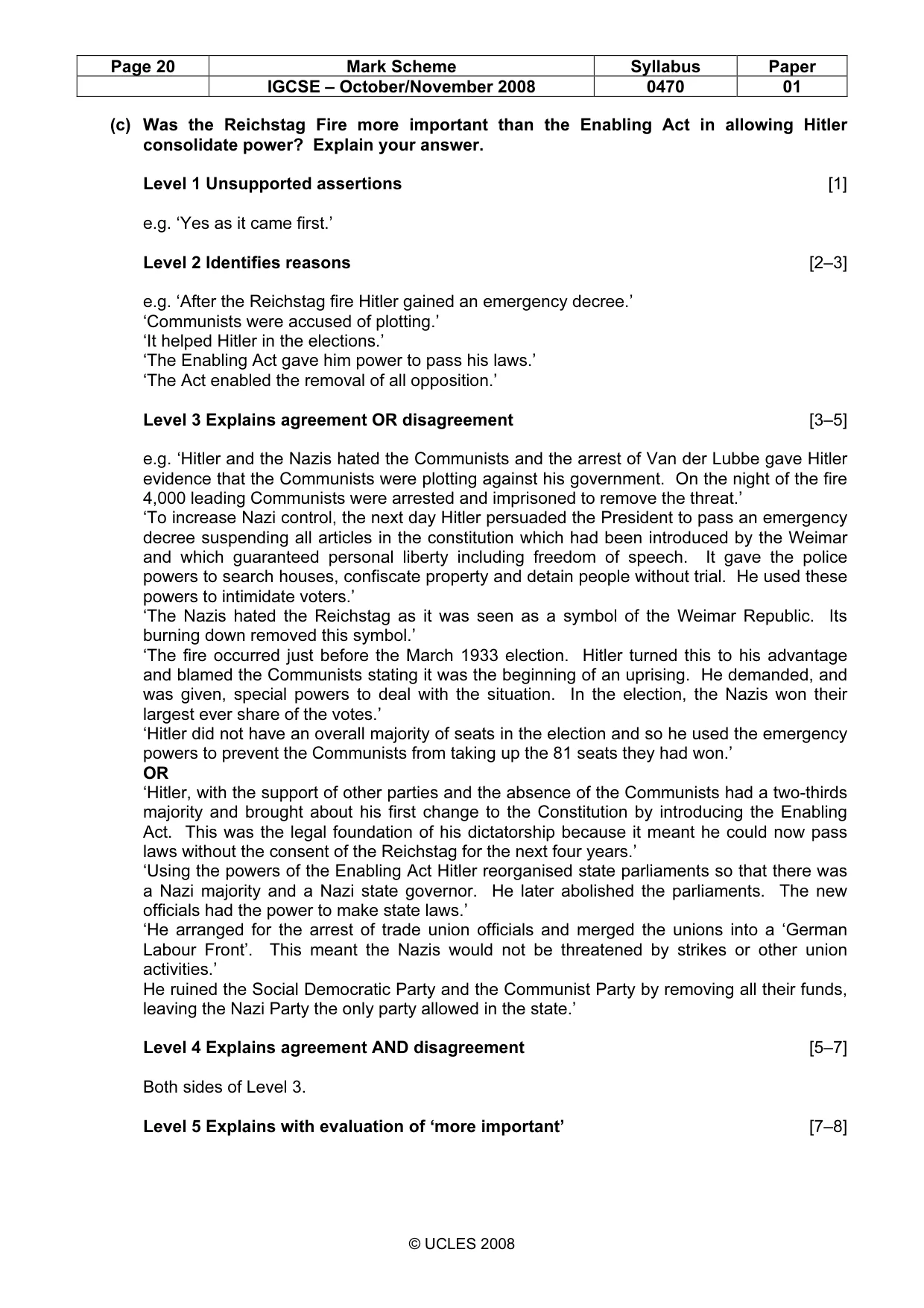 Mark scheme, page 20 of 52