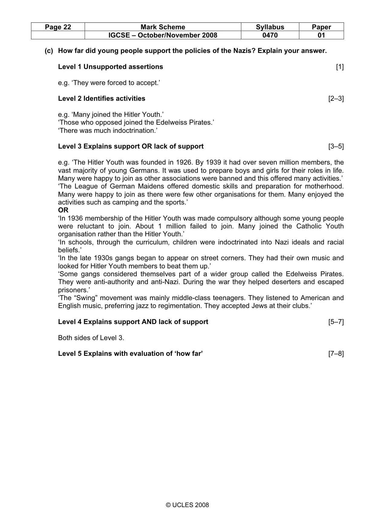 Mark scheme, page 22 of 52