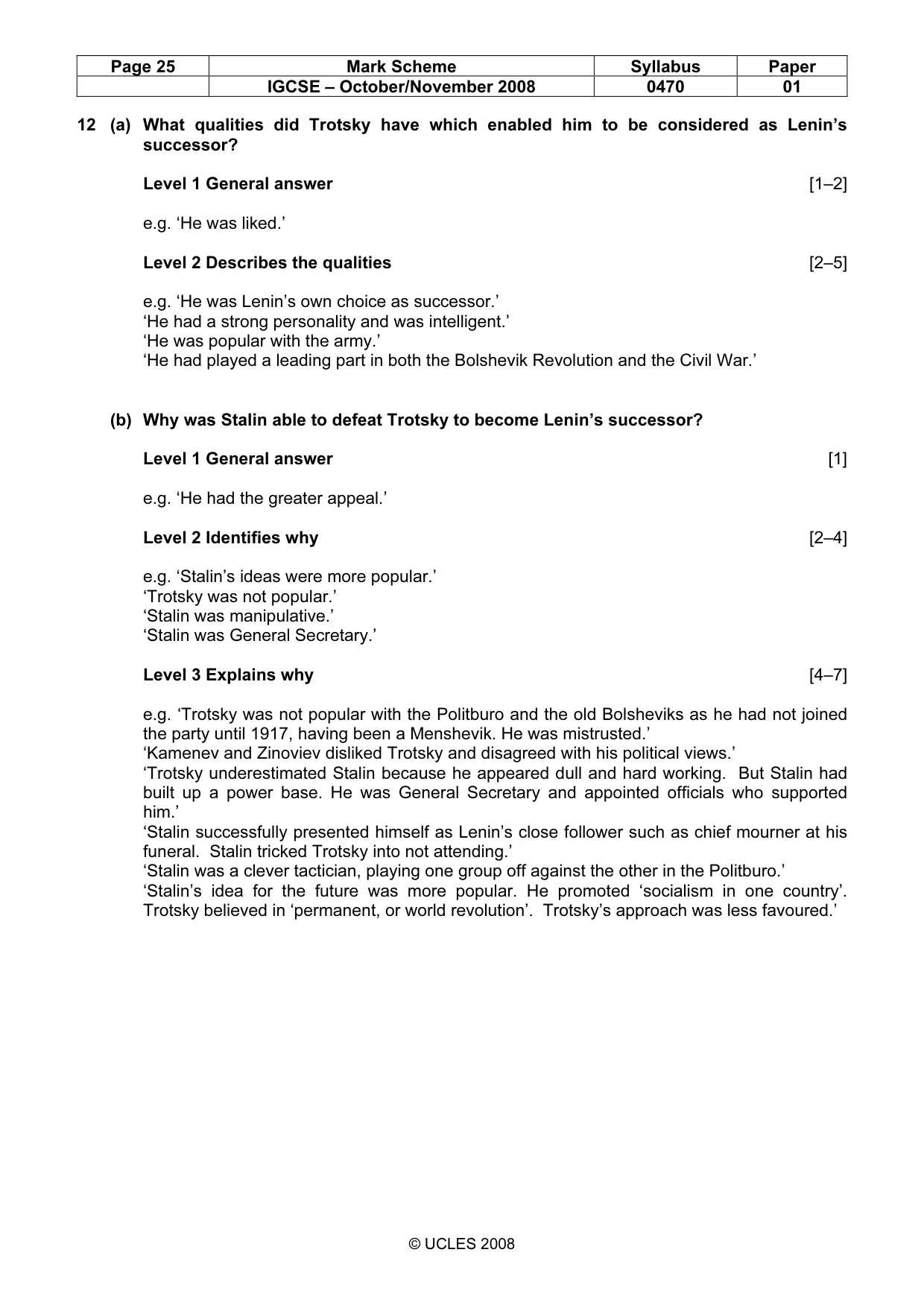 Mark scheme, page 25 of 52