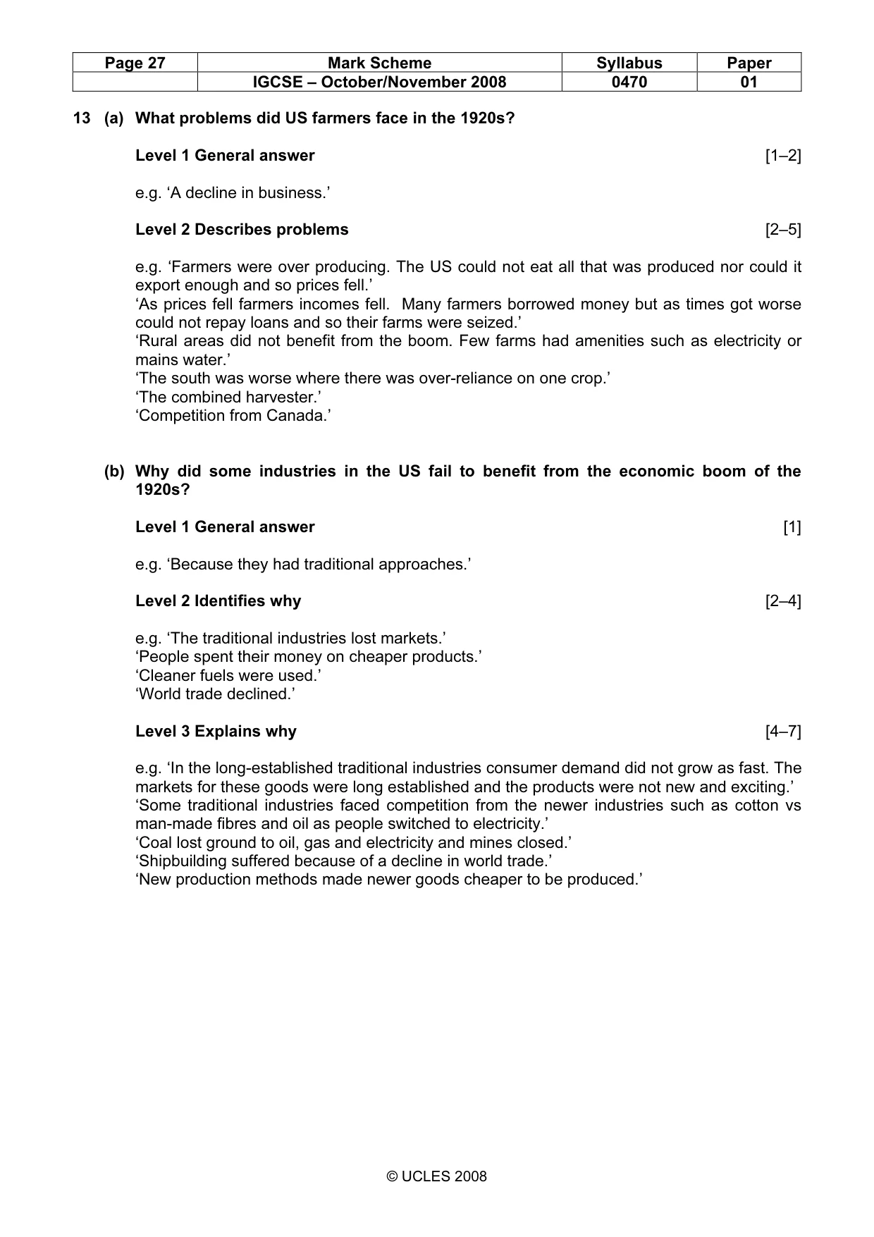 Mark scheme, page 27 of 52