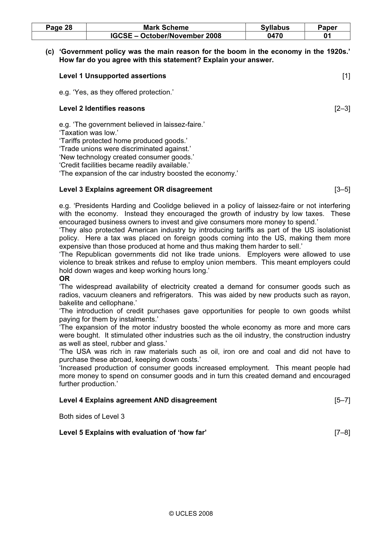 Mark scheme, page 28 of 52