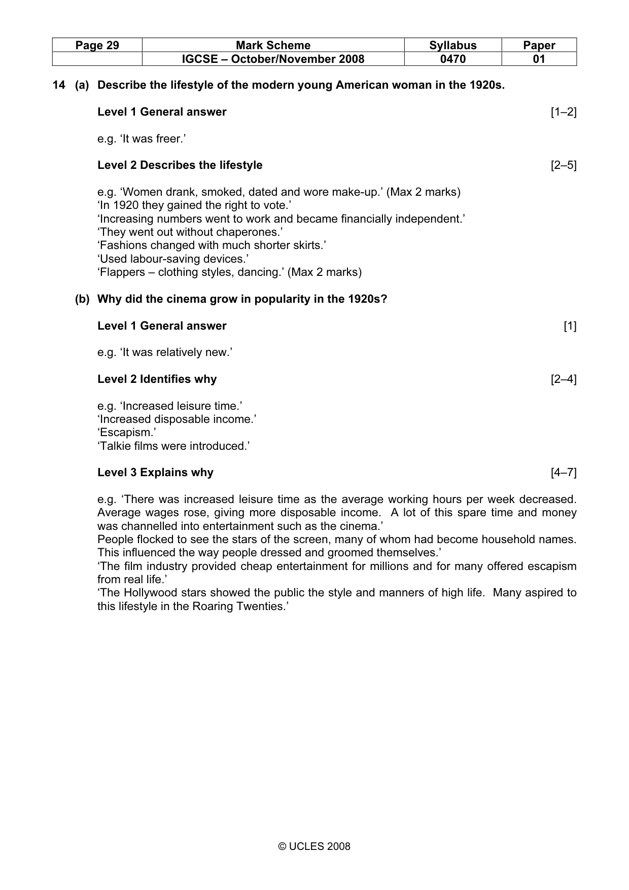 Mark scheme, page 29 of 52
