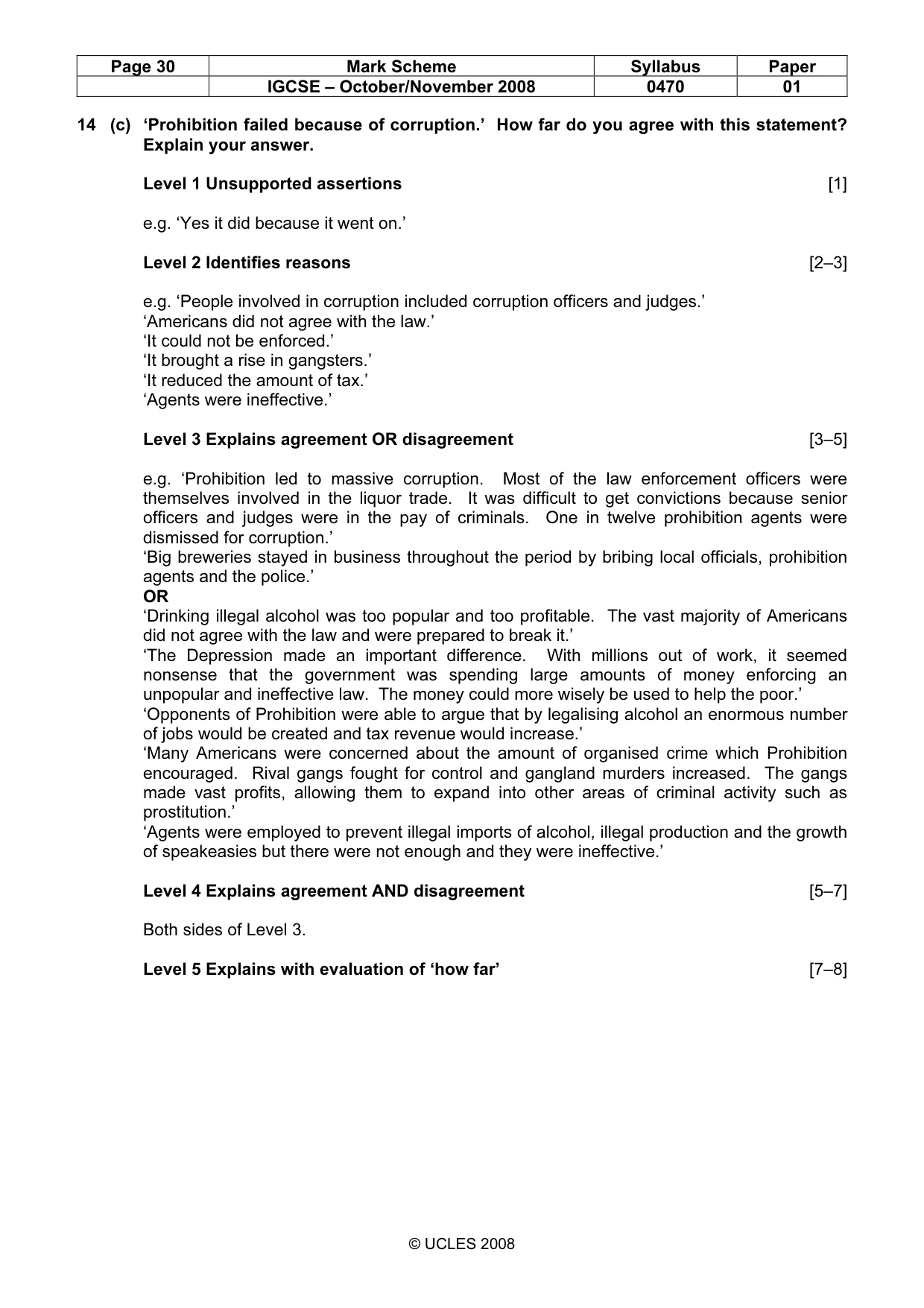 Mark scheme, page 30 of 52