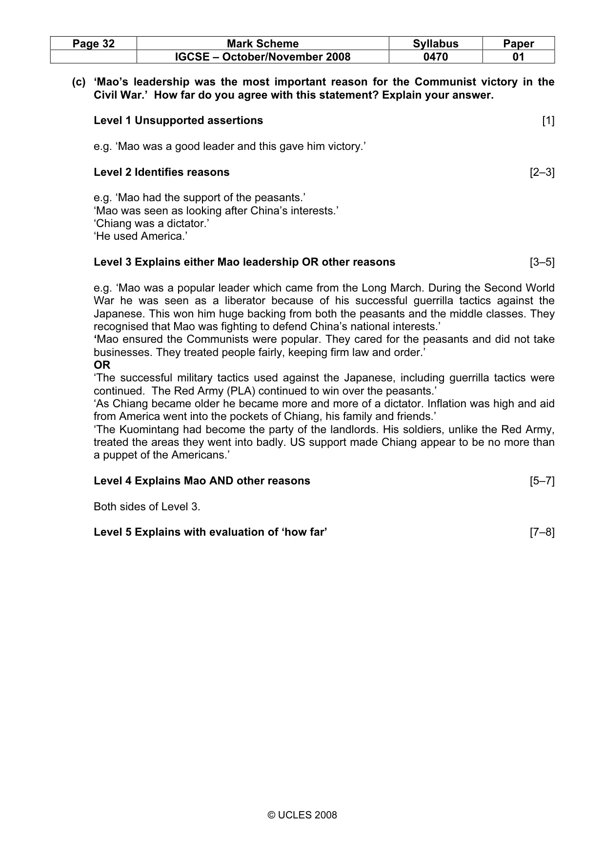Mark scheme, page 32 of 52