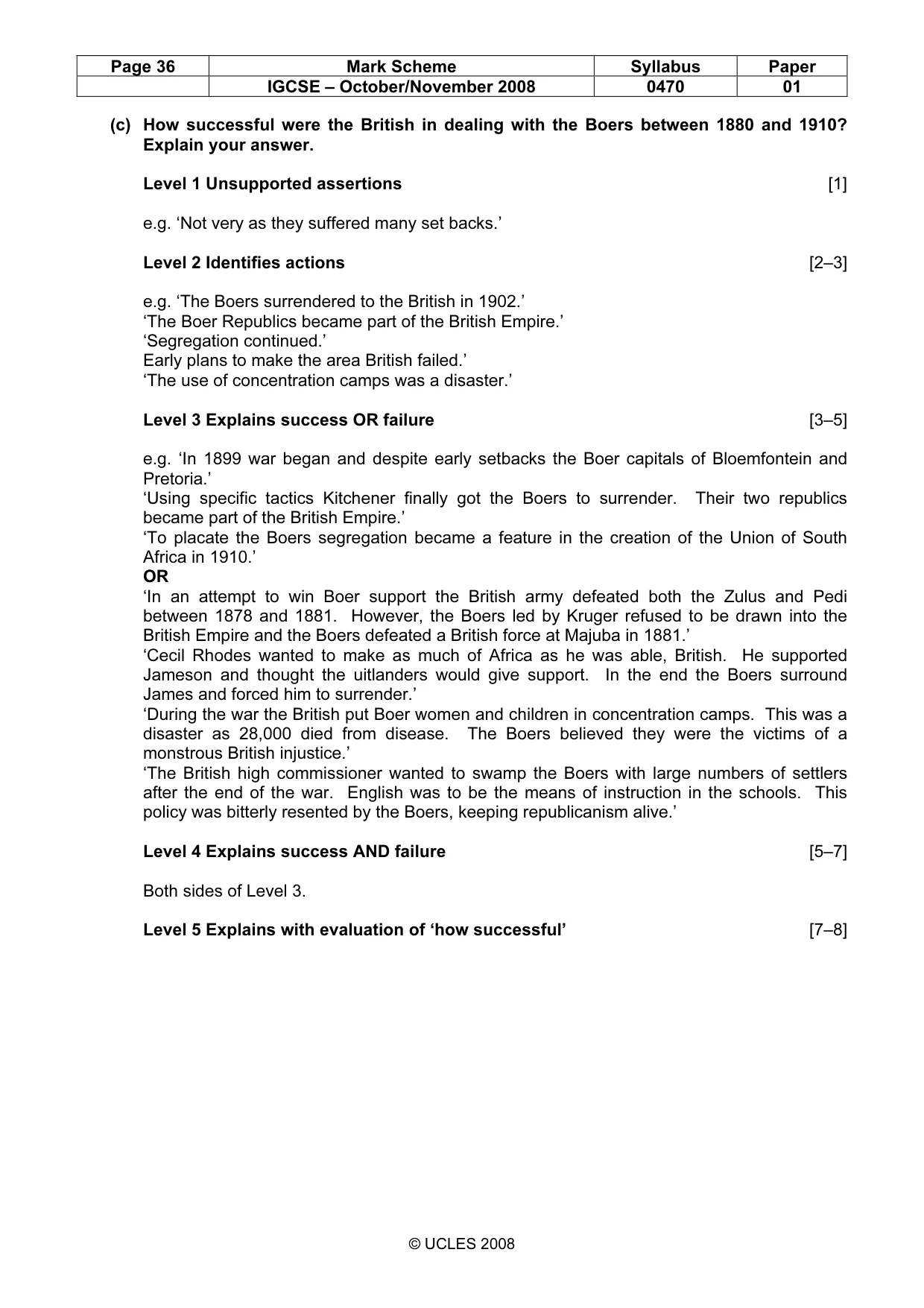 Mark scheme, page 36 of 52