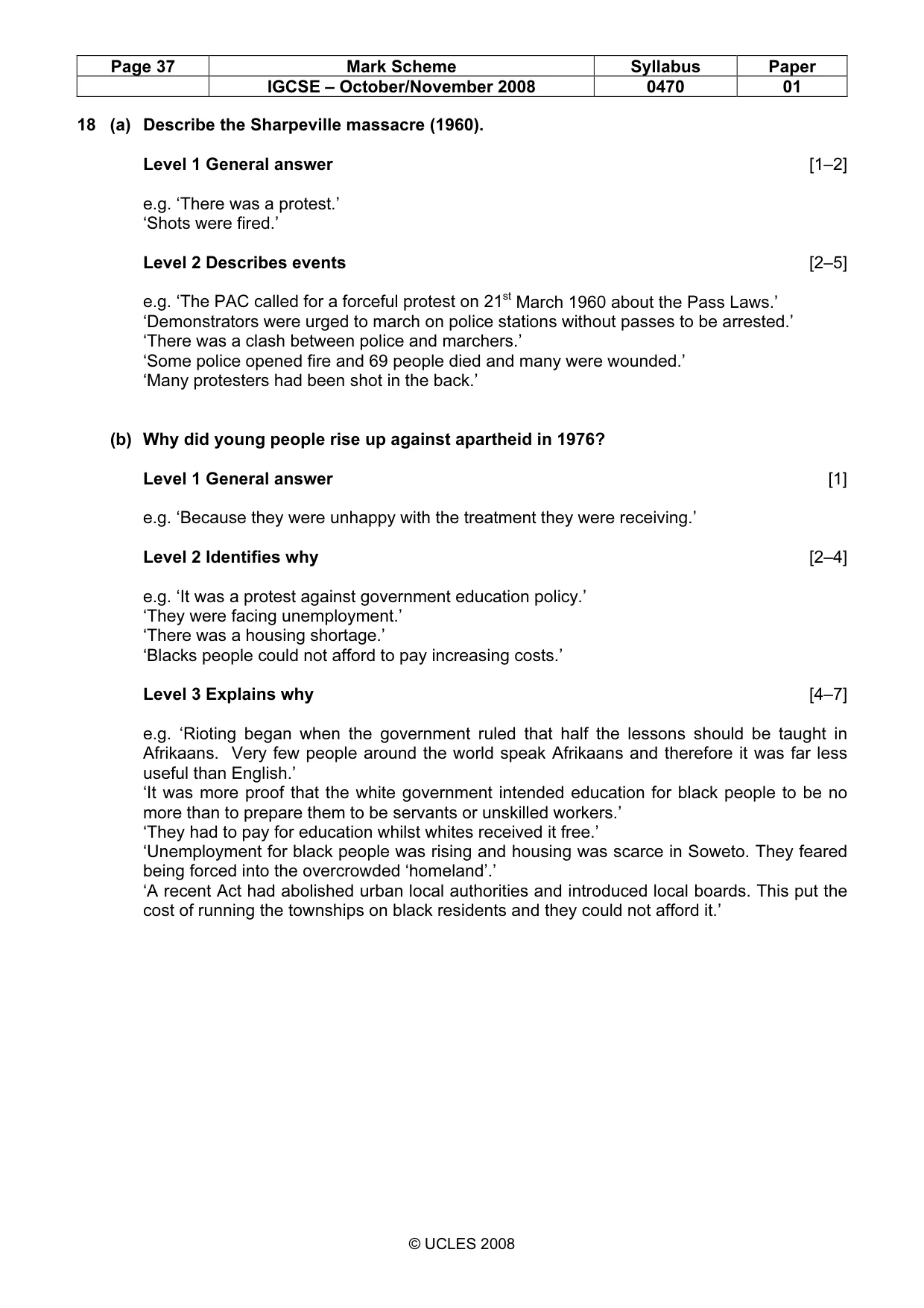 Mark scheme, page 37 of 52