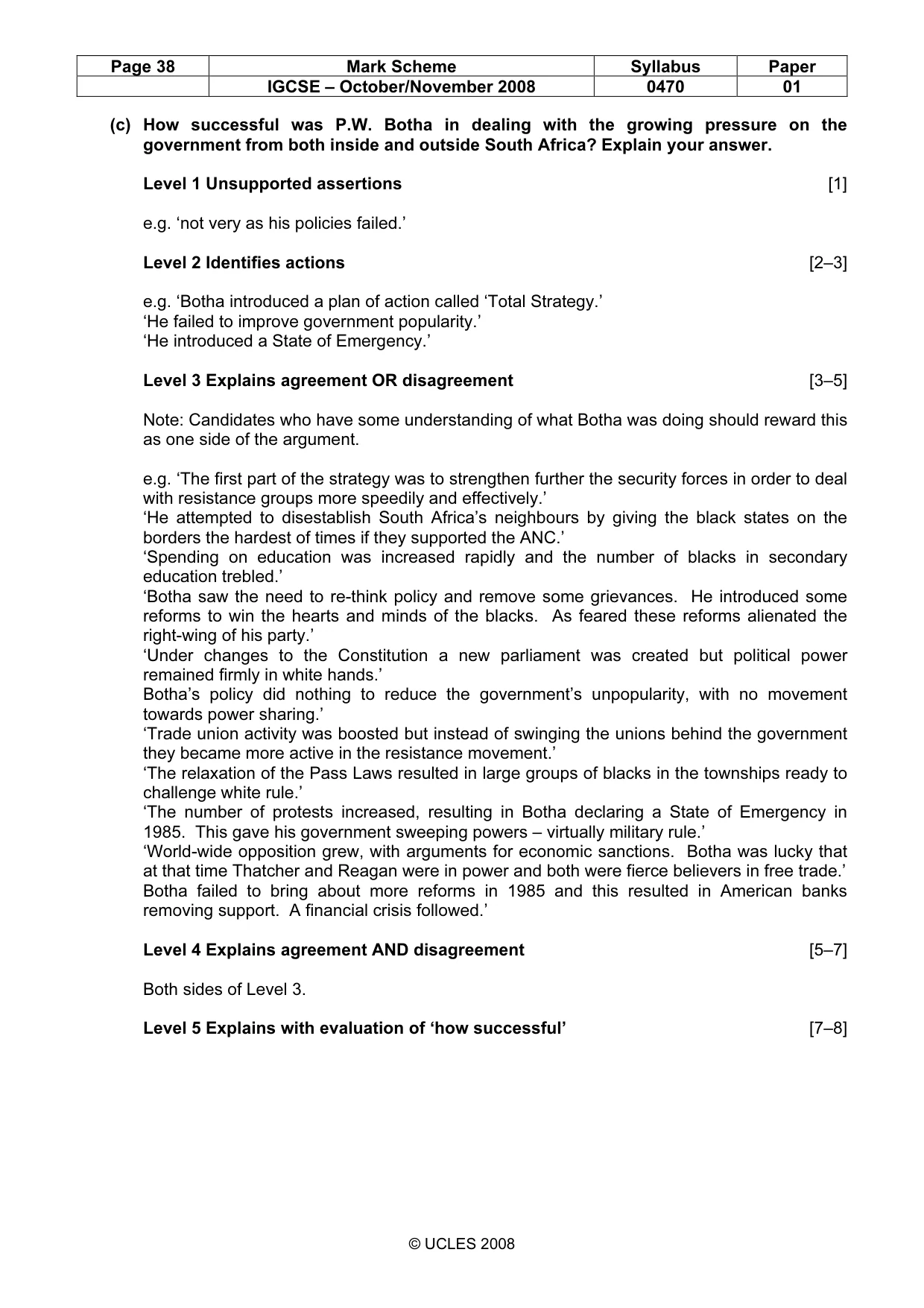 Mark scheme, page 38 of 52