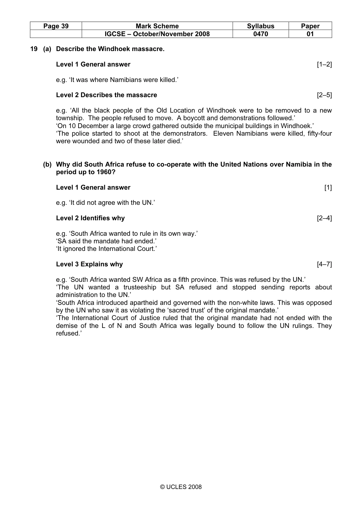 Mark scheme, page 39 of 52