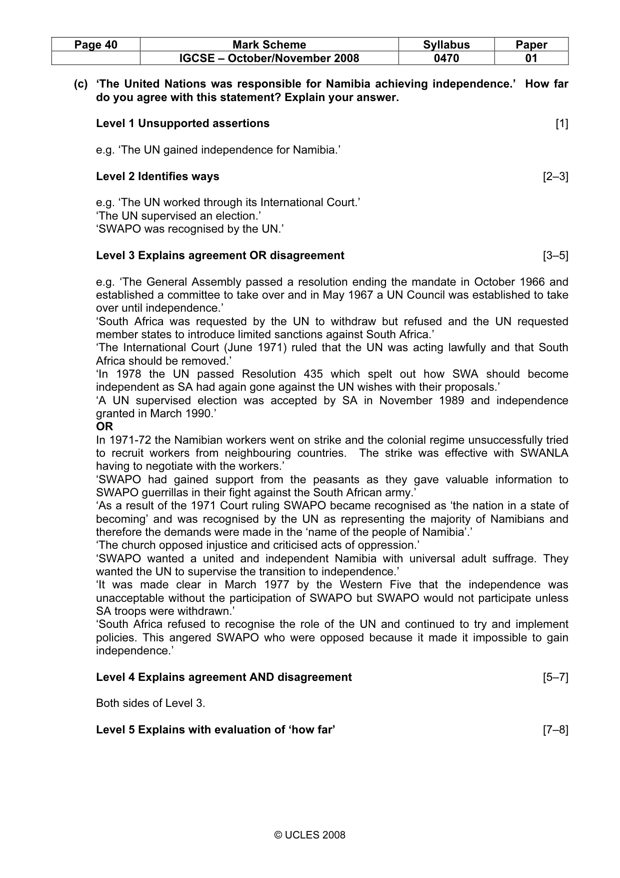 Mark scheme, page 40 of 52