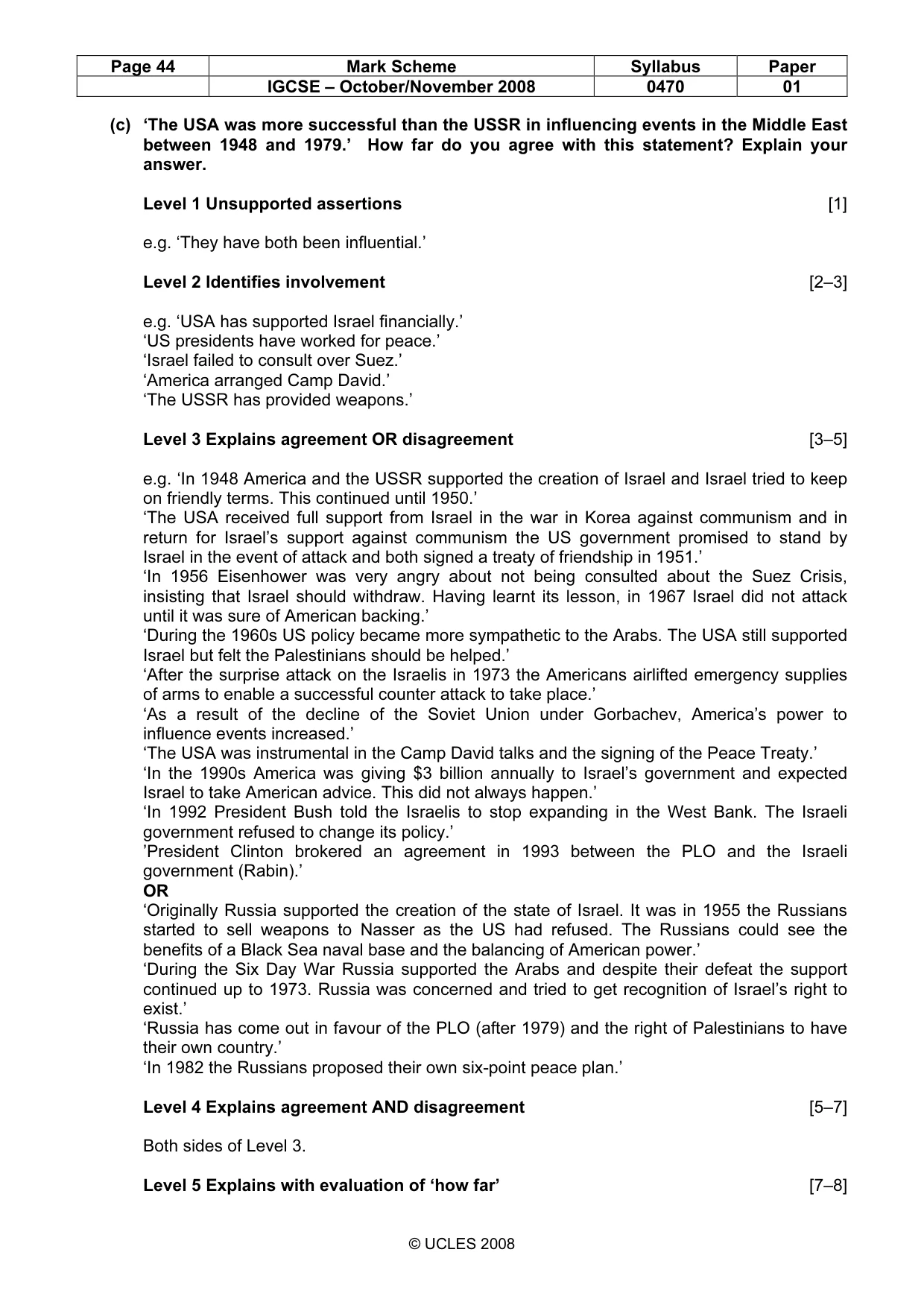 Mark scheme, page 44 of 52