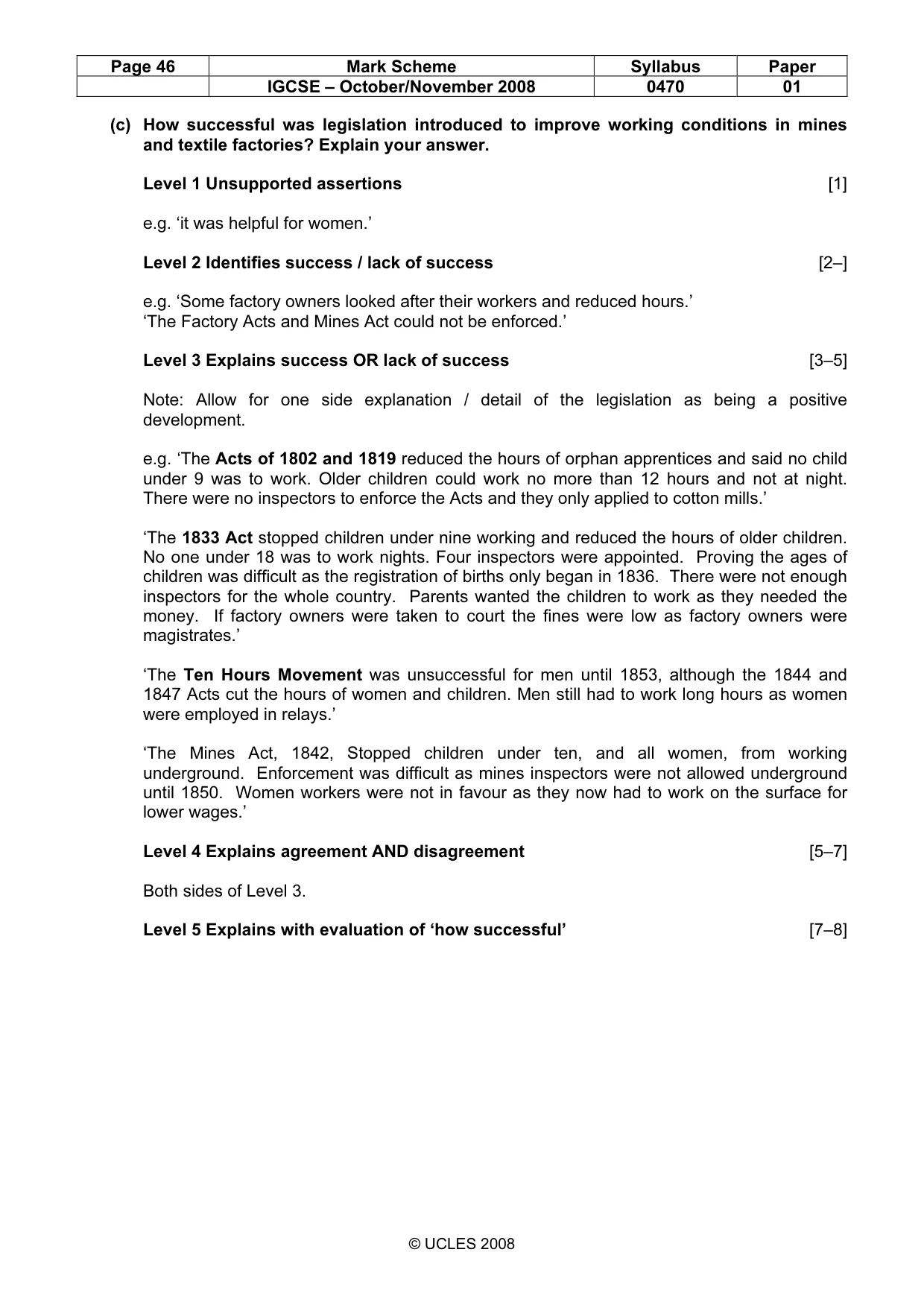 Mark scheme, page 46 of 52