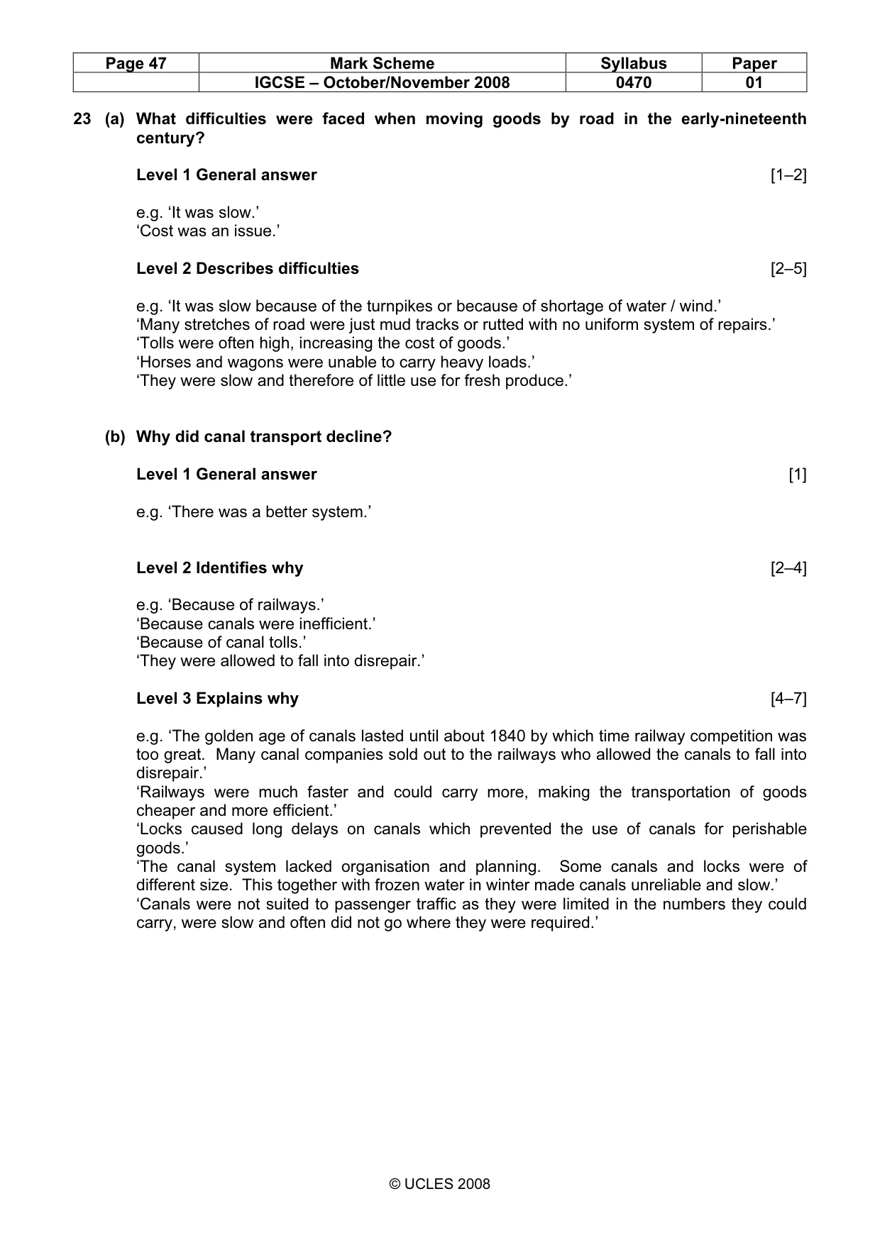 Mark scheme, page 47 of 52